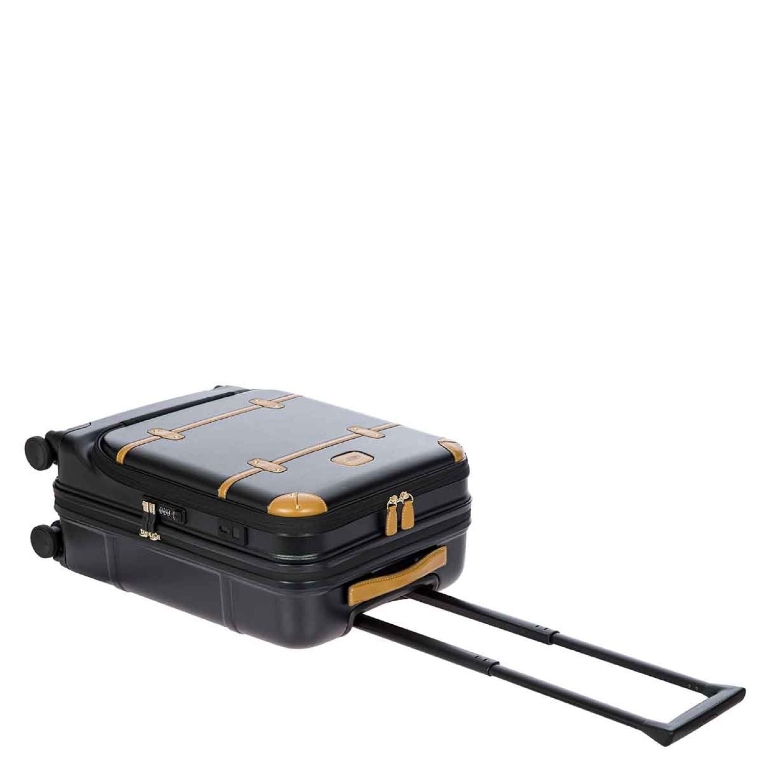 BRIC'S Bellagio 2 21" Carry-On Luggage With Front Access Opening Spinner And Pocket With USB (Black/Tobacco)
