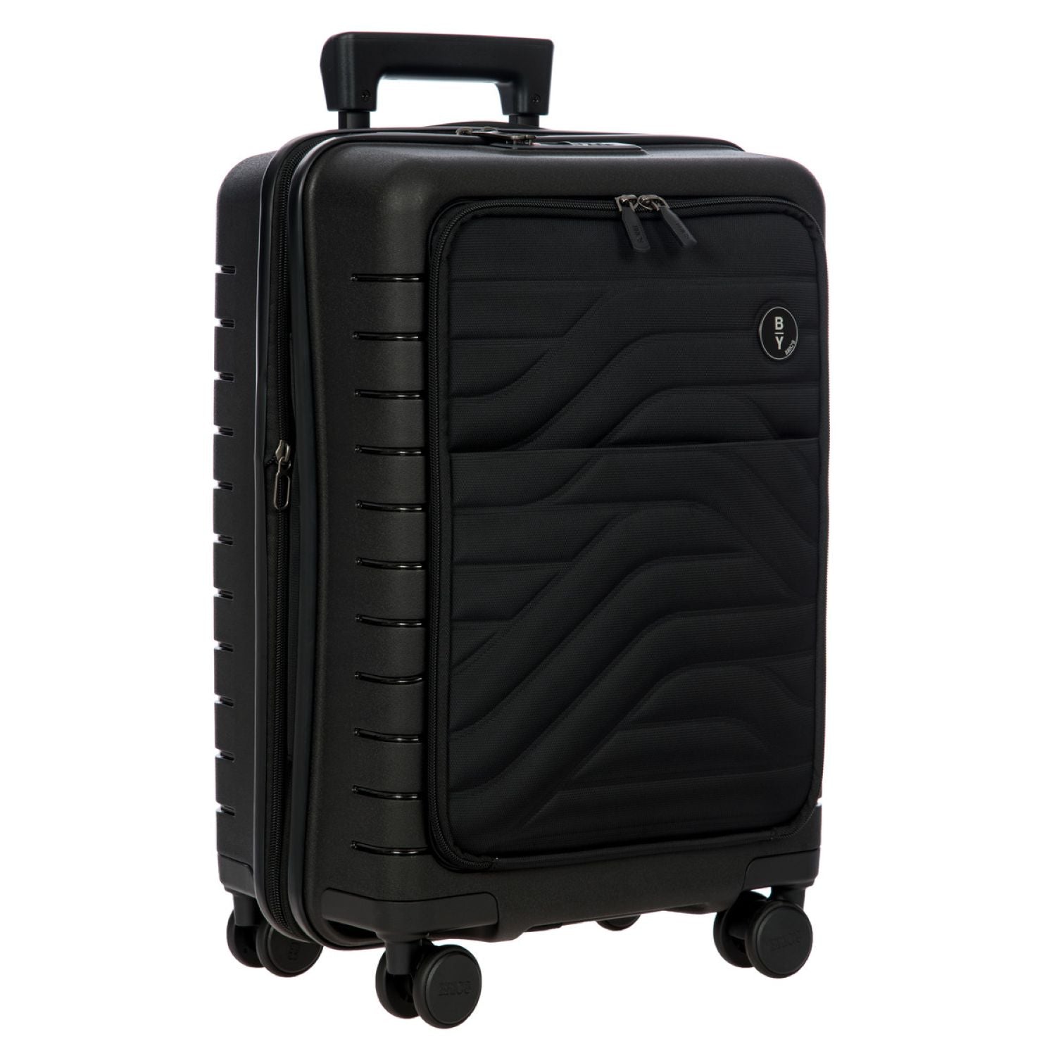 BRIC'S Ulisse 21" Expandable Carry On Luggage Spinner With Front Pocket (Black)