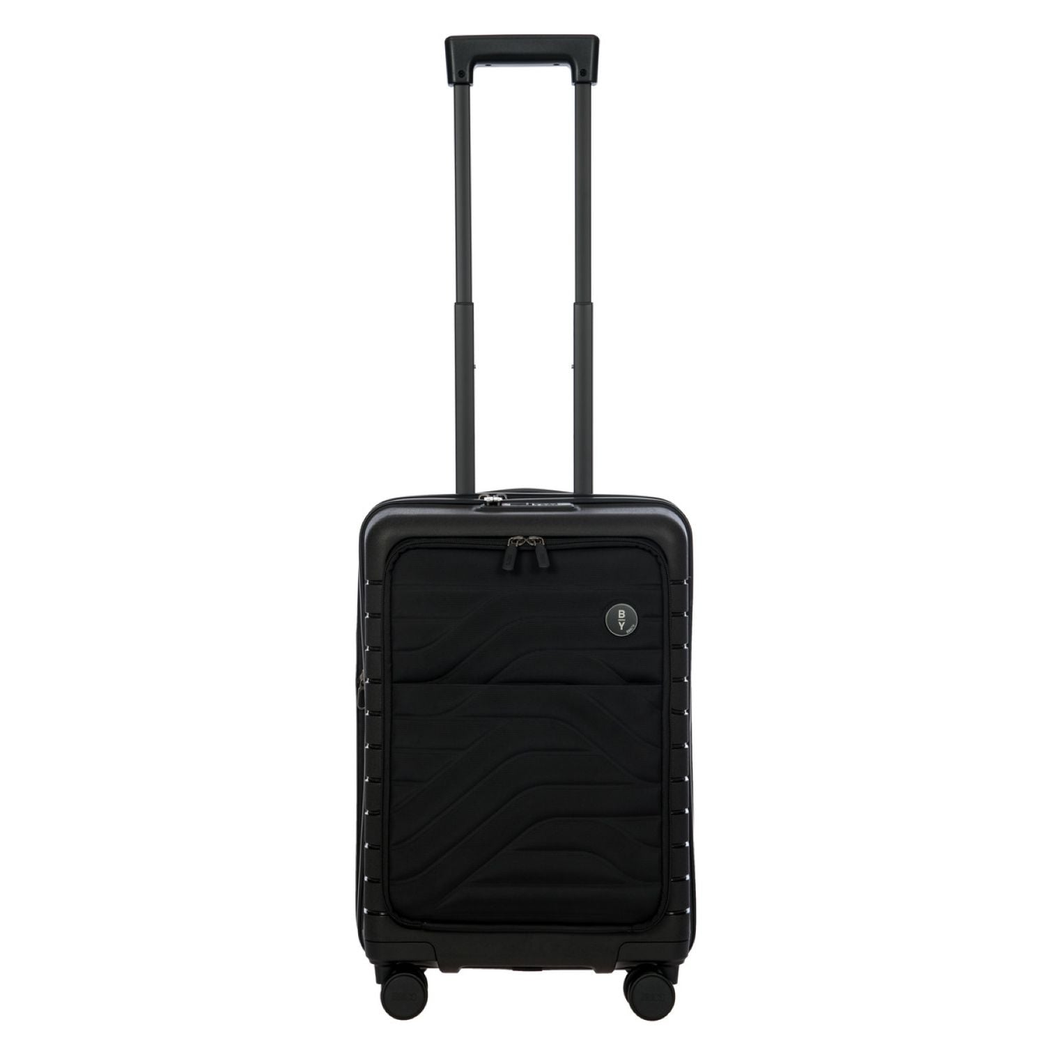 BRIC'S Ulisse 21" Expandable Carry On Luggage Spinner With Front Pocket (Black)