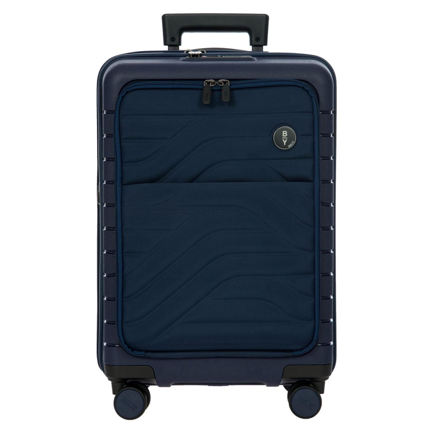 BRIC'S Ulisse 21" Expandable Carry On Luggage Spinner With Front Pocket (Ocean Blue)
