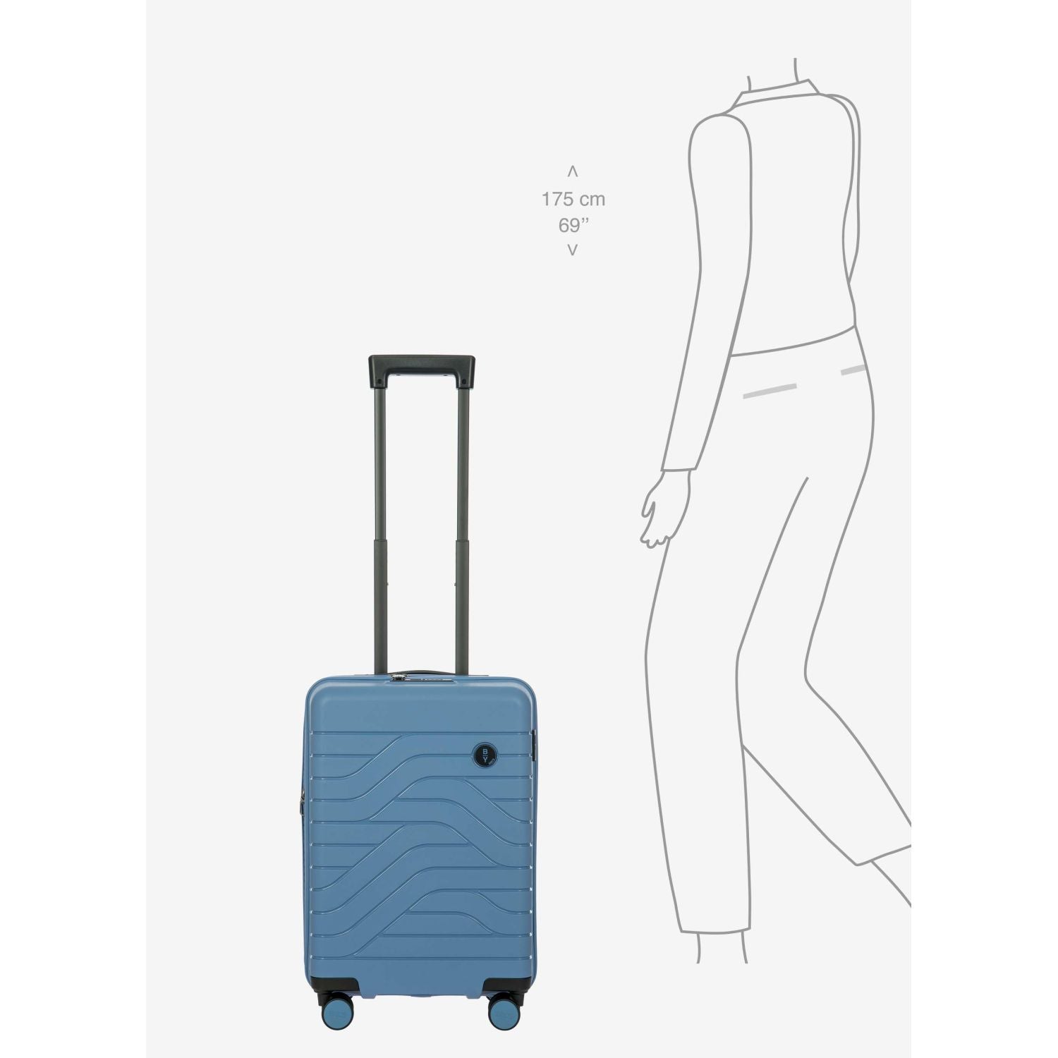 BRIC'S Ulisse 22" Expandable Carry On Luggage Spinner (Grey Blue)