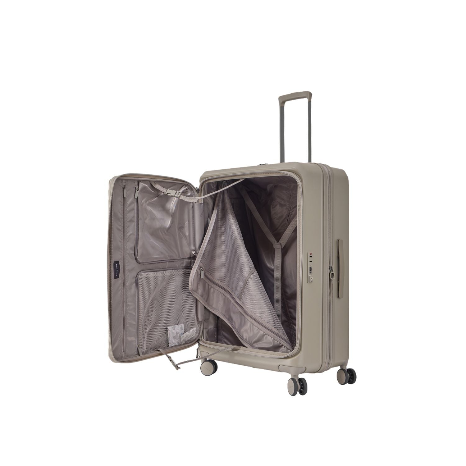 CROSSING INVI 28" Large Expandable Luggage With Front & Middle Access - Taupe