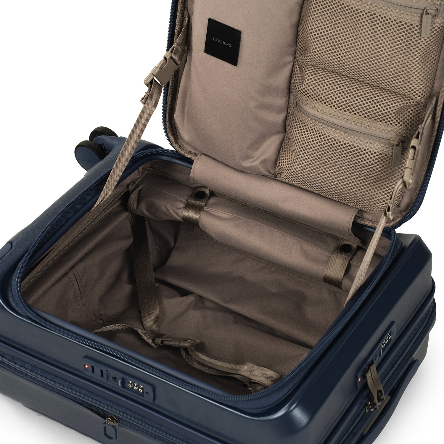 CROSSING INVI 20" Carry On Expandable Luggage With Front & Middle Access - Navy