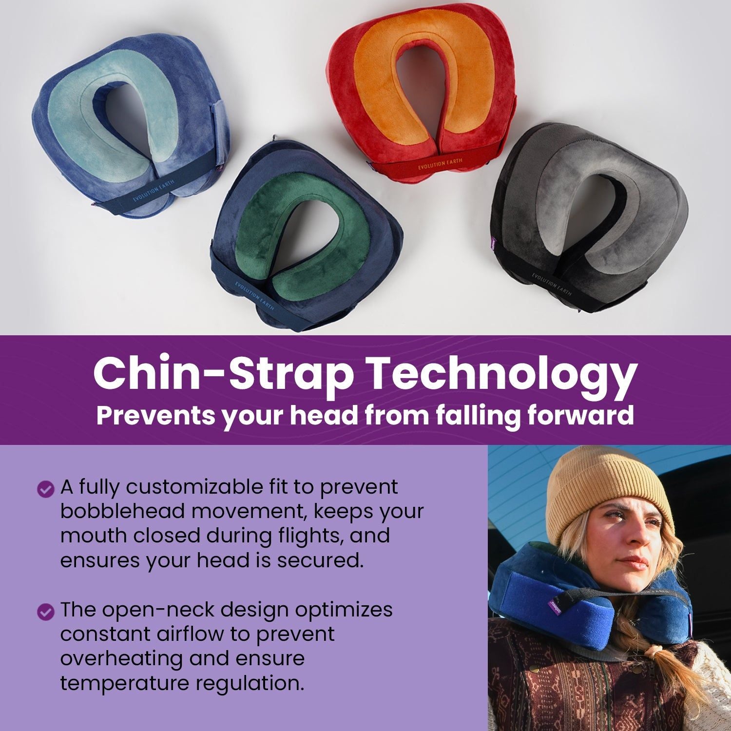 Cabeau Evolution Earth Travel Pillow - Black/Gray