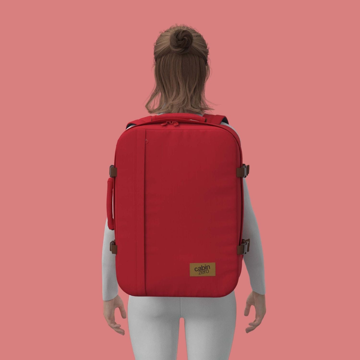 Cabinzero Classic Ultra Light Cabin Bag With Luggage Trackers 44L (London Red)