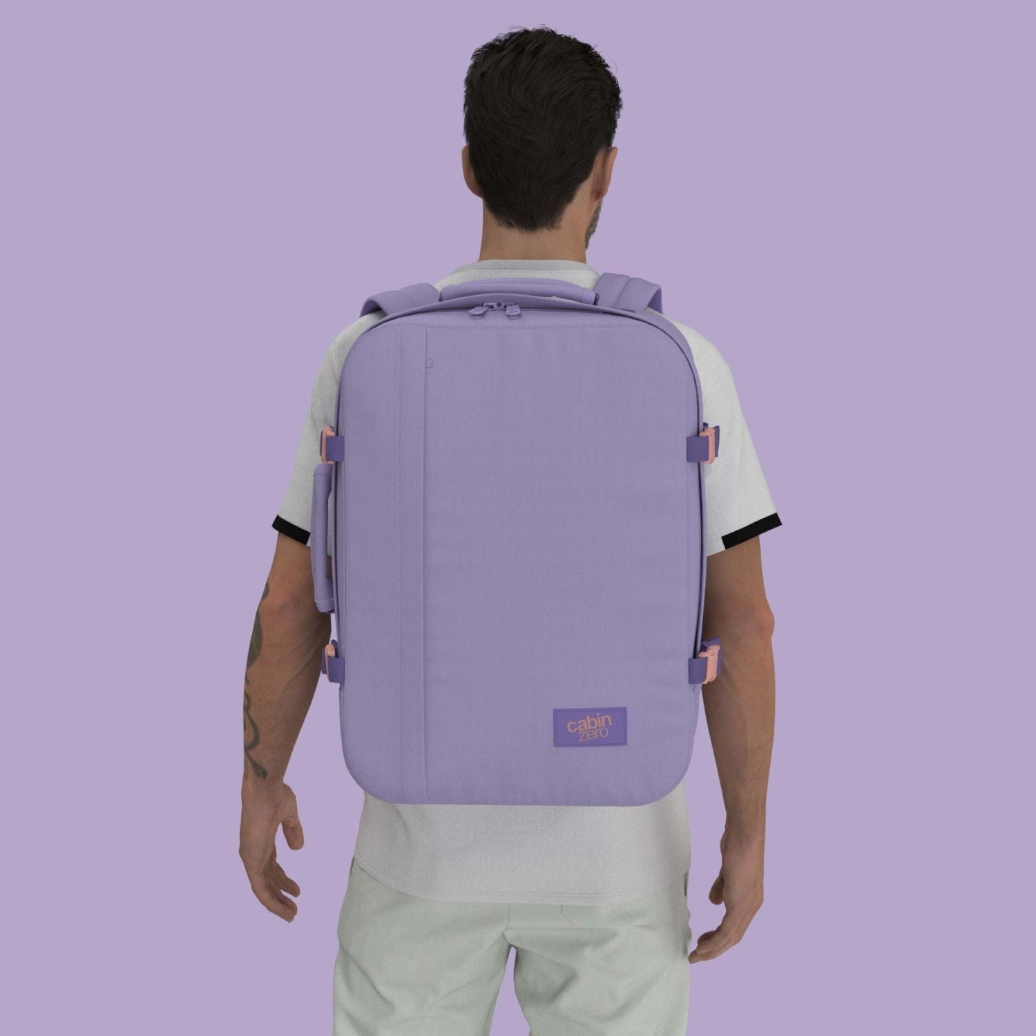 Cabinzero Classic Ultra Light Cabin Bag With Luggage Trackers 44L (Smokey Violet)