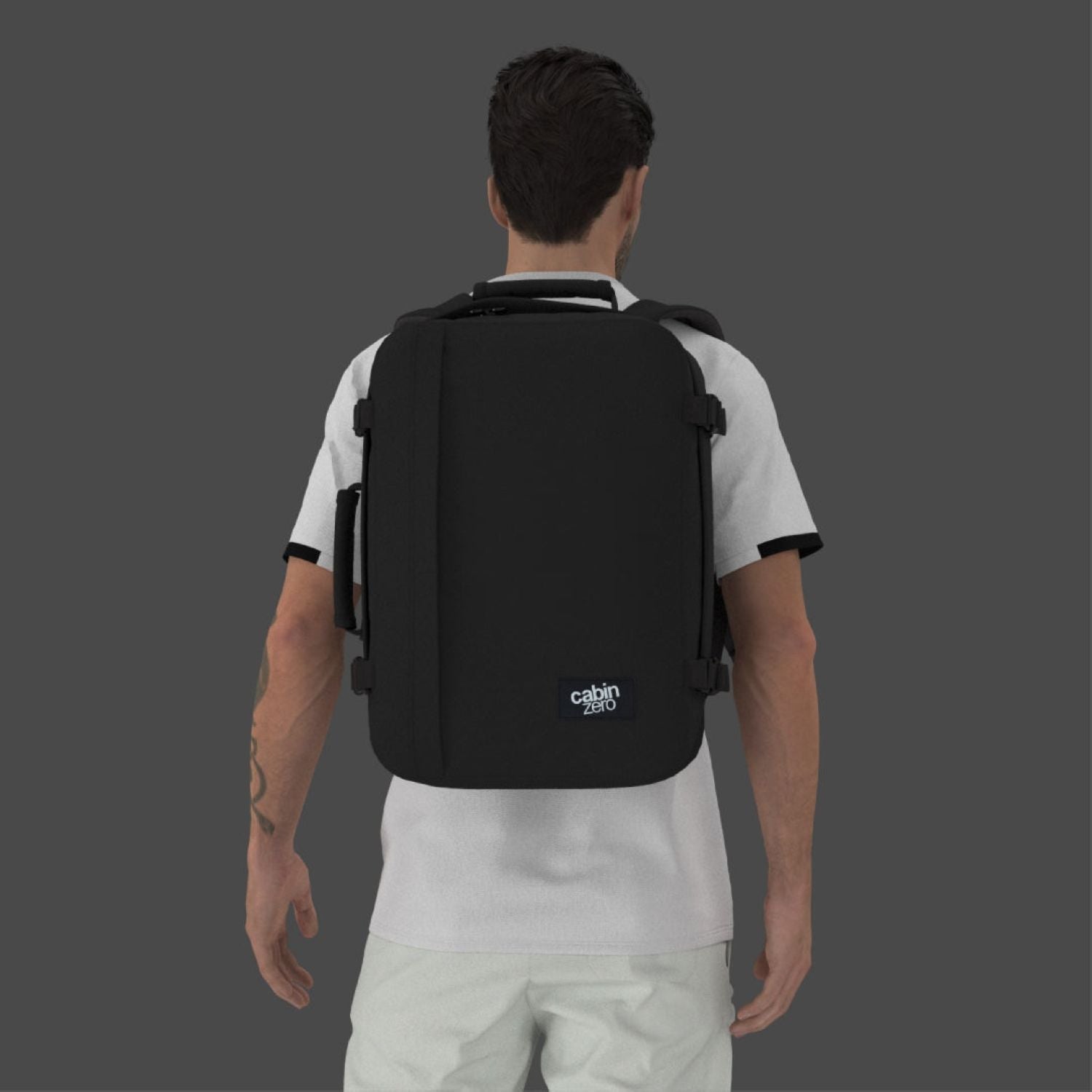 Cabinzero Classic Ultra Light Cabin Bag With Luggage Trackers 36L (Absolute Black)