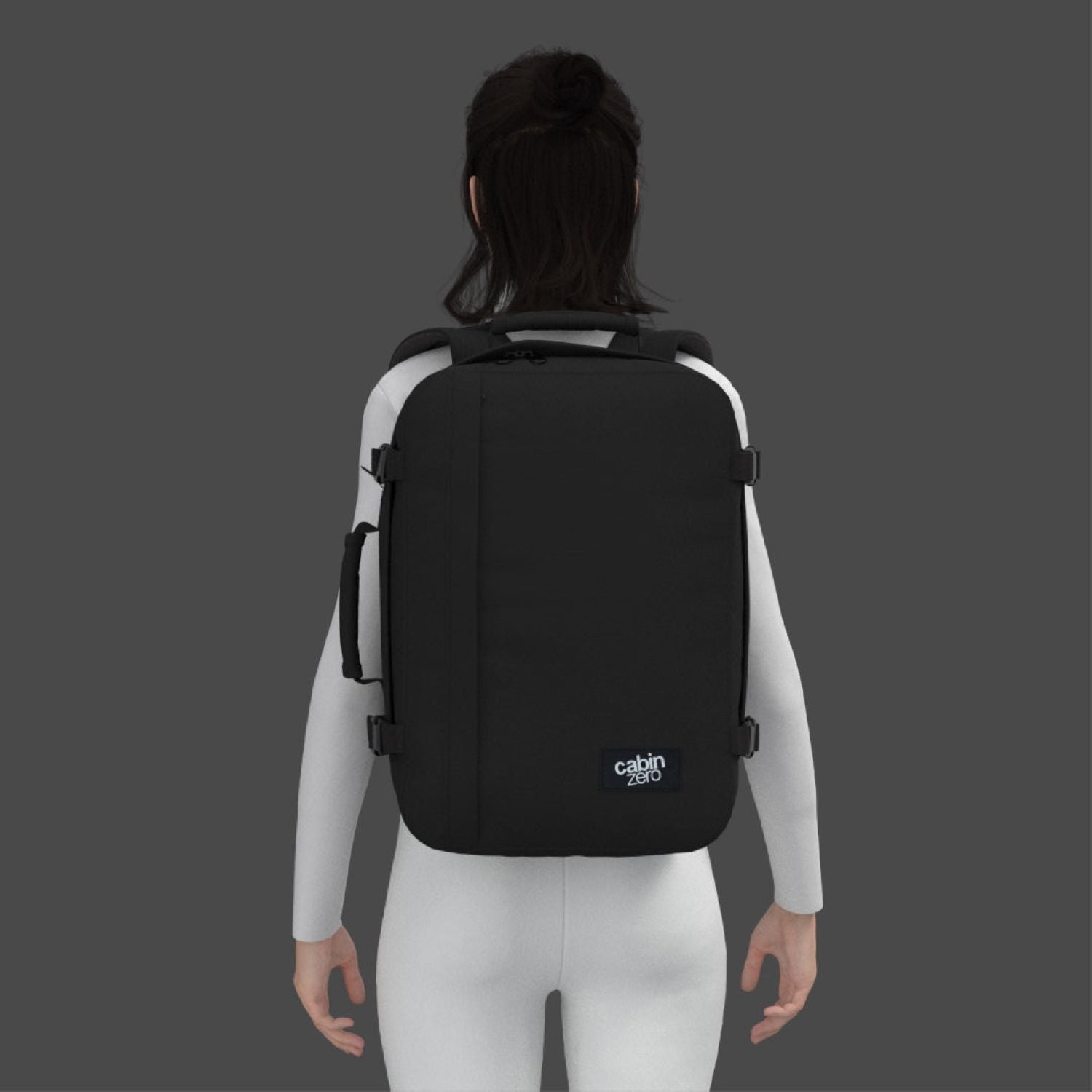 Cabinzero Classic Ultra Light Cabin Bag With Luggage Trackers 36L (Absolute Black)