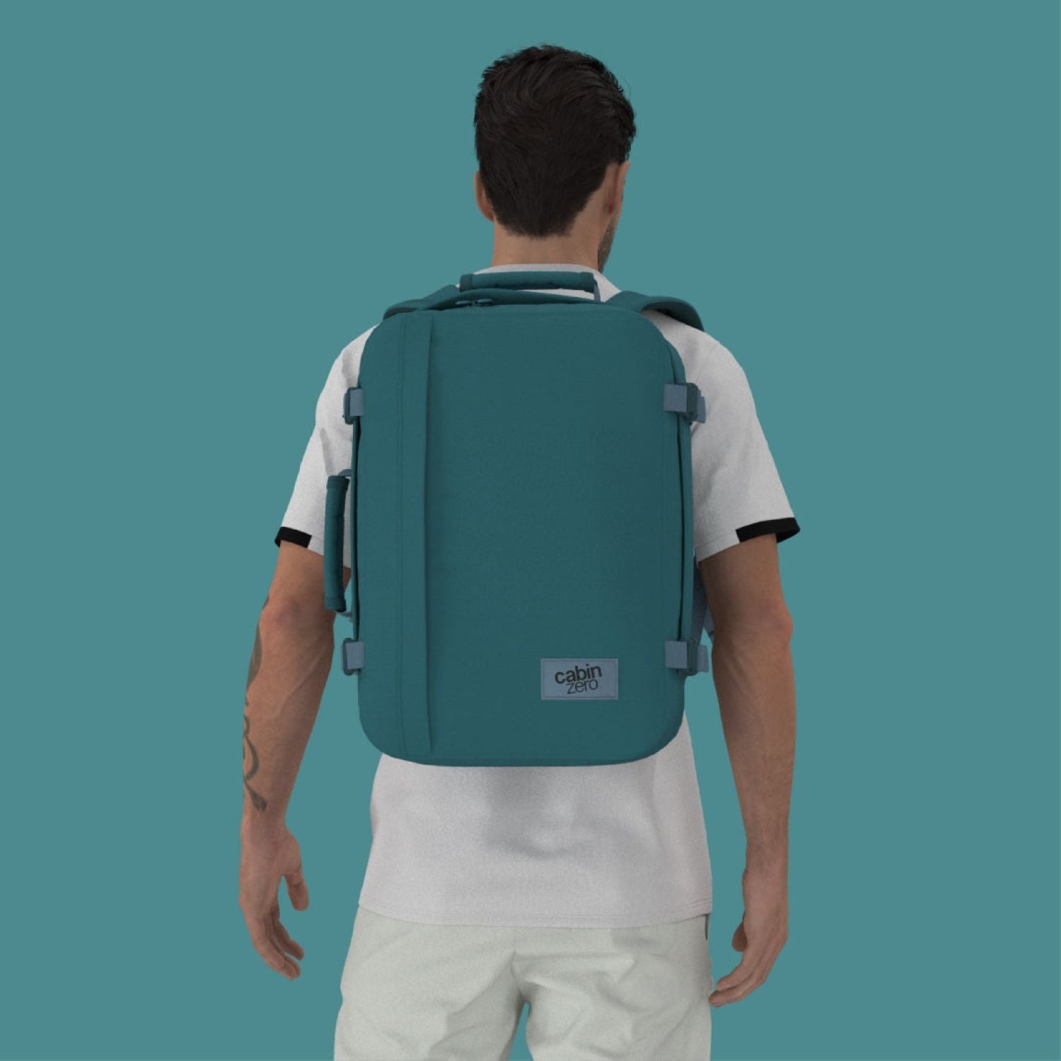Cabinzero Classic Ultra Light Cabin Bag With Luggage Trackers 36L (Aruba Blue)