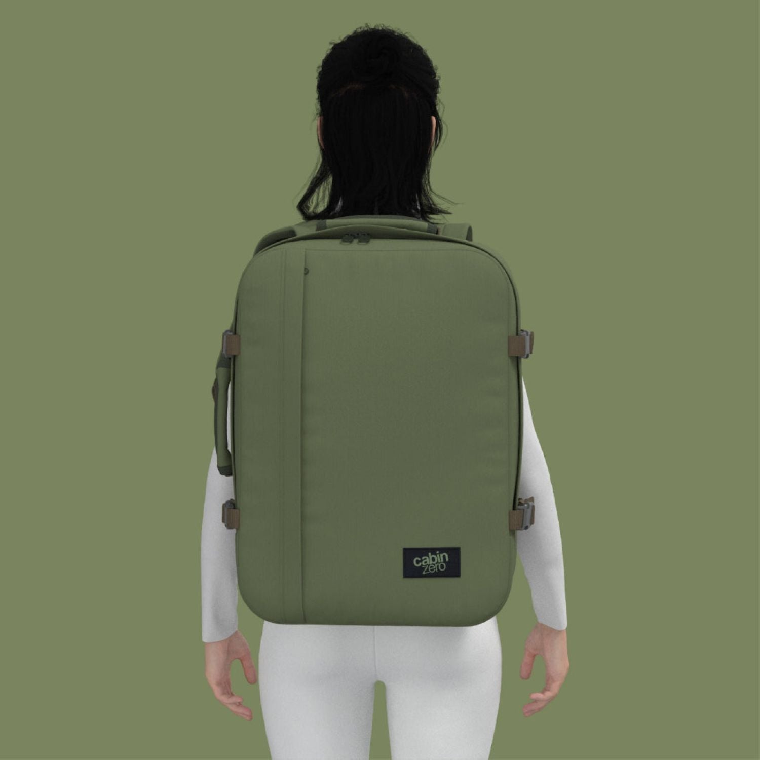 Cabinzero Classic Ultra Light Cabin Bag With Luggage Trackers 44L (Georgian Khaki)