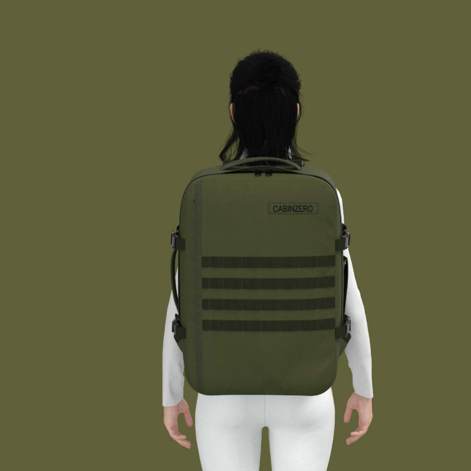 Cabinzero Military Cabin Bag With Luggage Trackers 44L (Military Green)