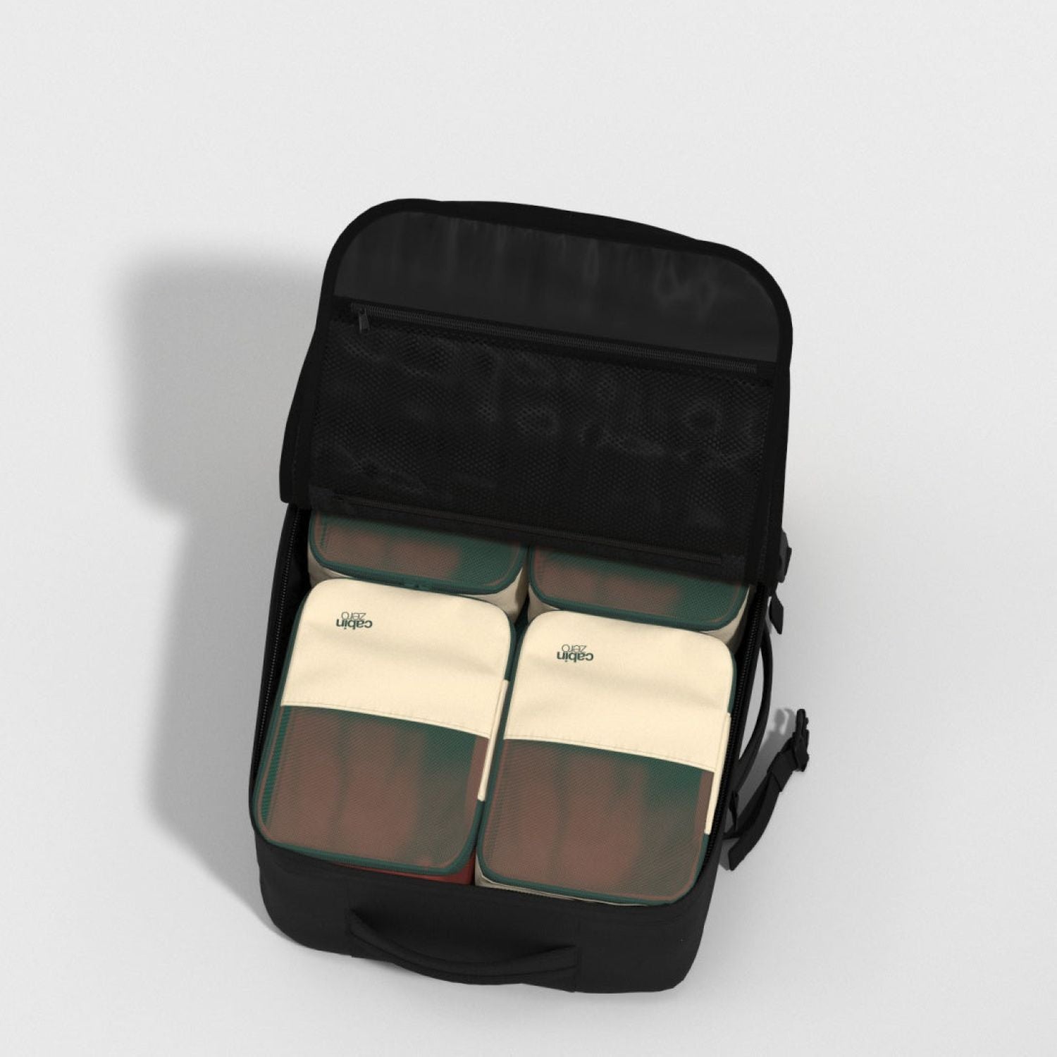 Cabinzero Military Cabin Bag With Luggage Trackers 44L (Absolute Black)