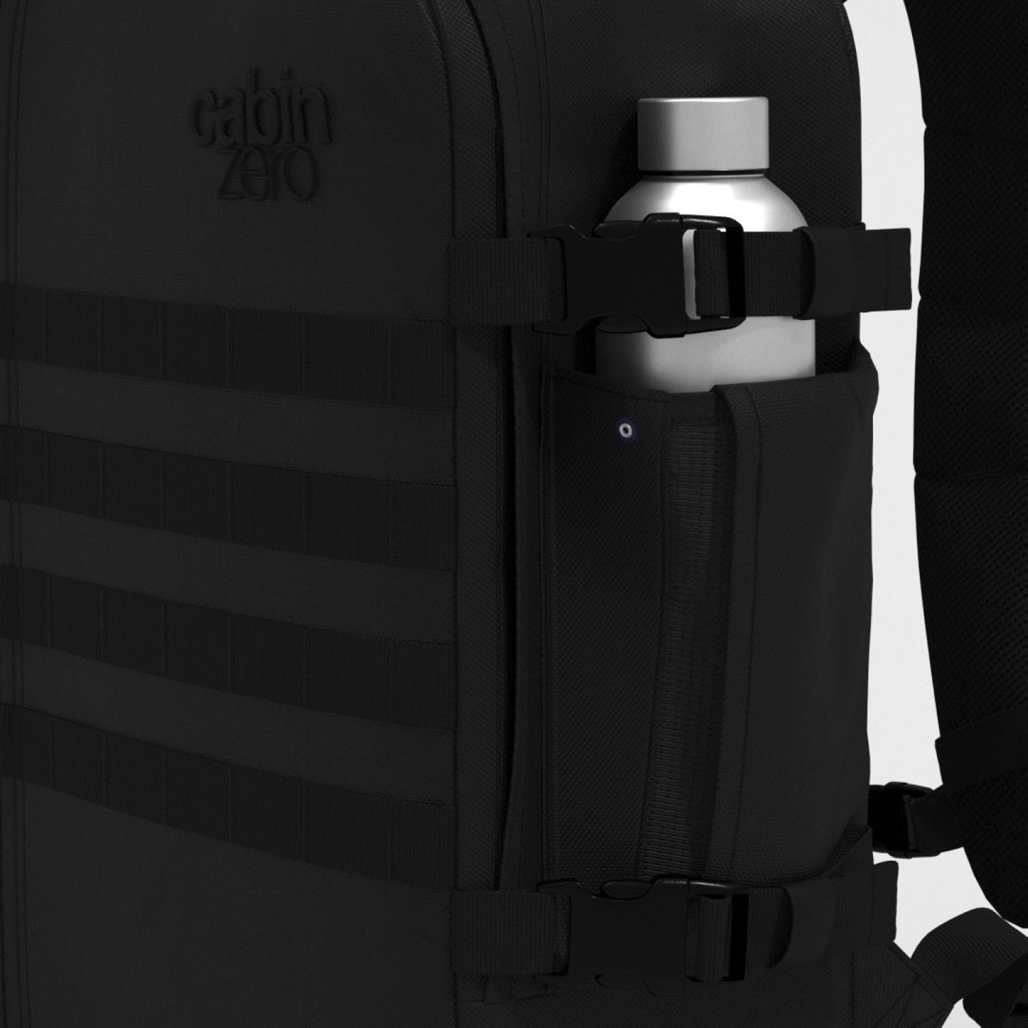 Cabinzero Military Cabin Bag With Luggage Trackers 44L (Absolute Black)