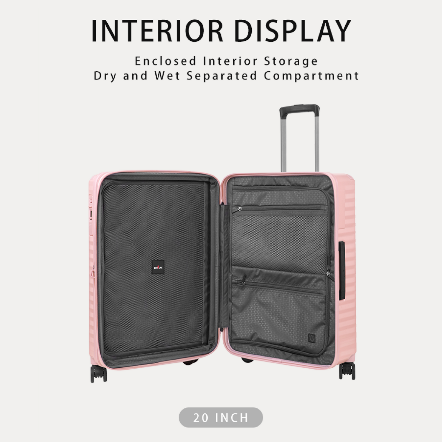 Echolac Celestra XA 20" Carry On Luggage Spinner With Brake (Pink)