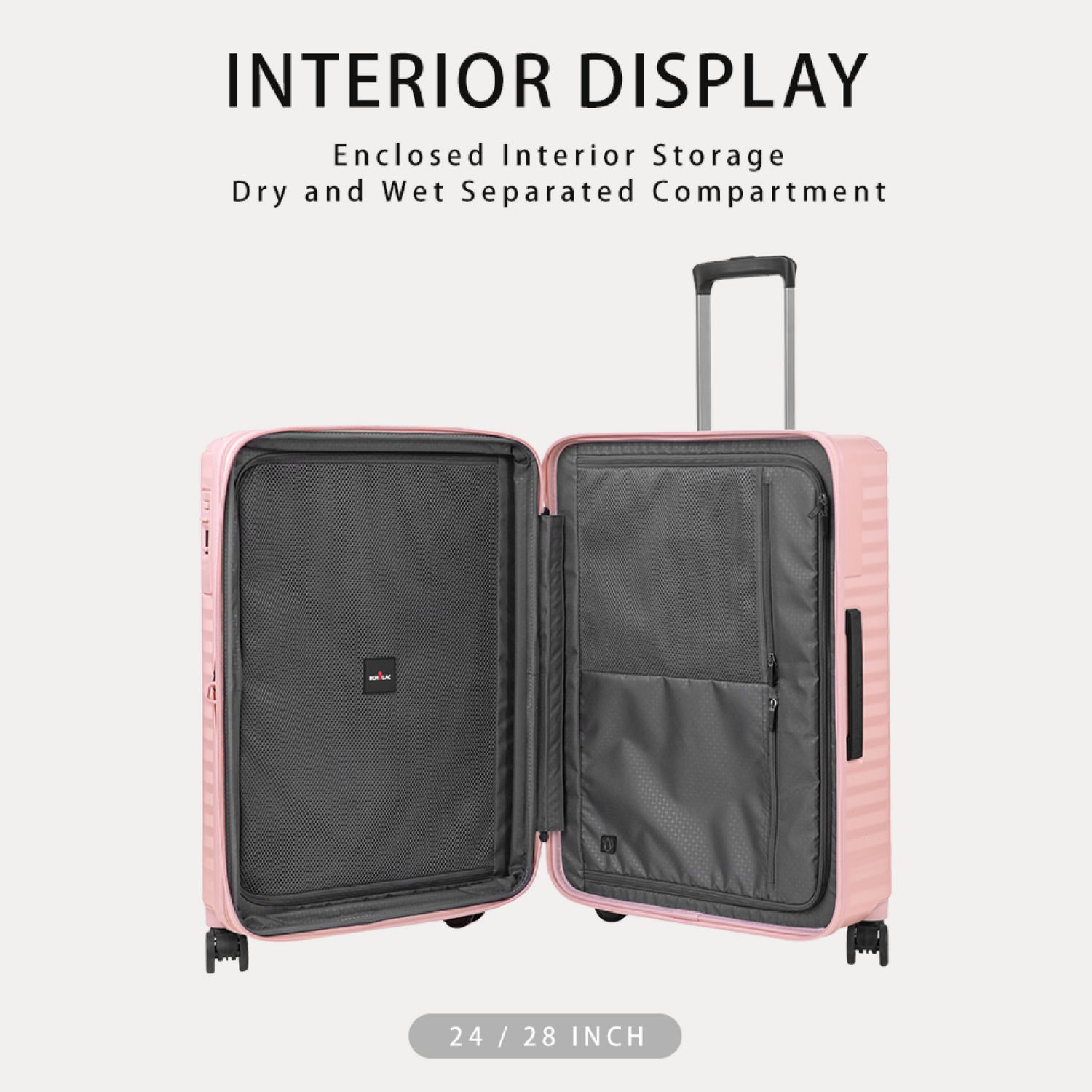 Echolac Celestra XA 28" Large Luggage Expandable Spinner With Brake (Pink)