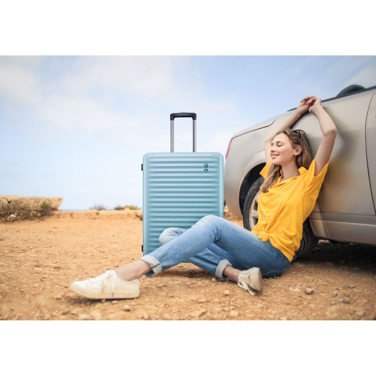 Echolac Celestra XA 20" Carry On Luggage Spinner With Brake (Blue)