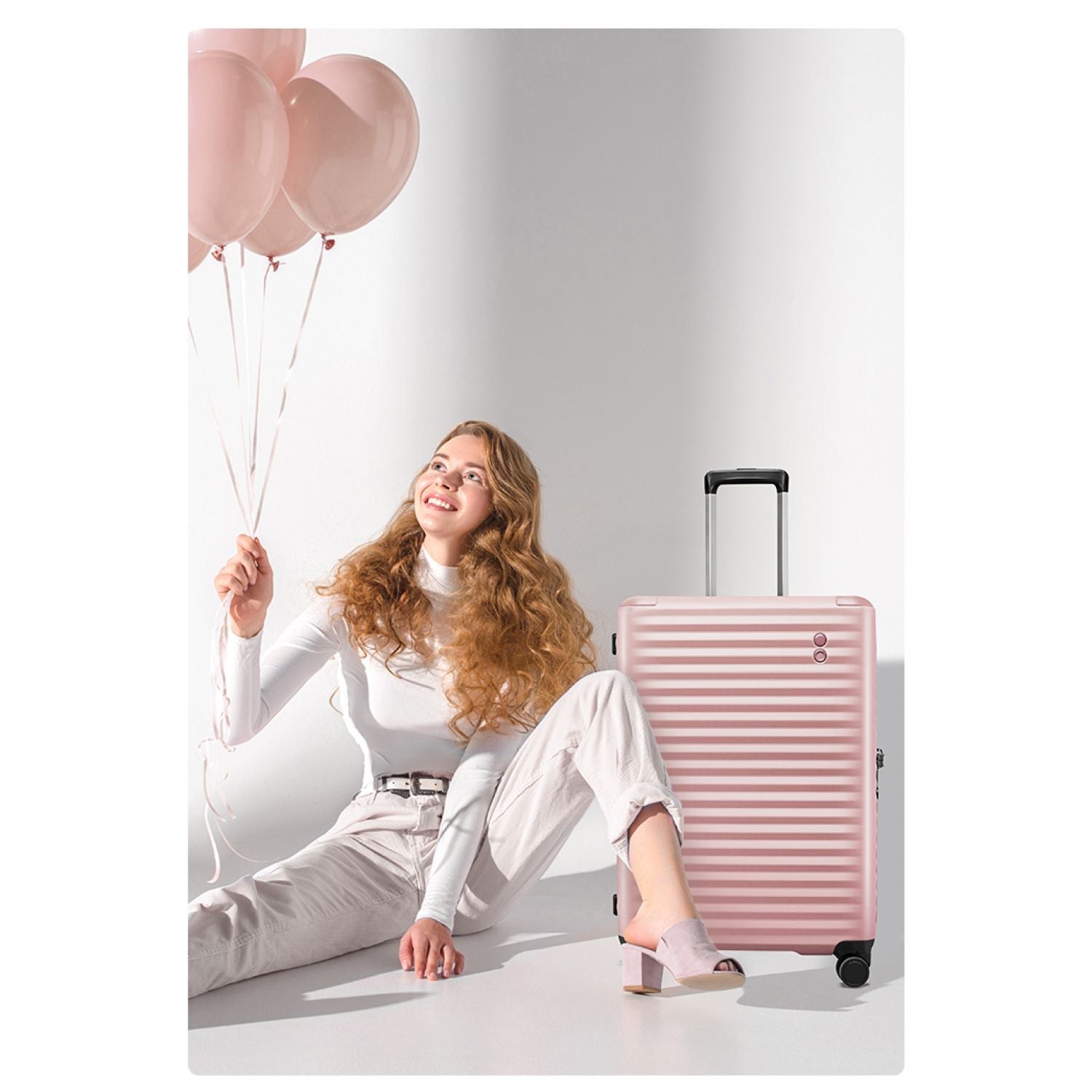 Echolac Celestra XA 24" Medium Luggage Expandable Spinner With Brake (Pink)