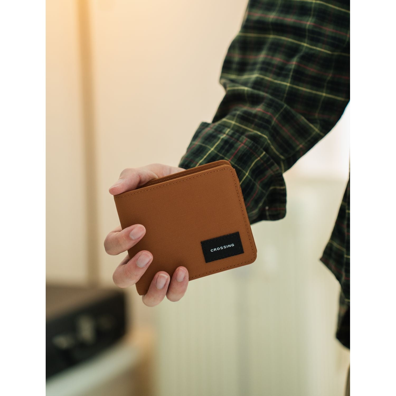 Crossing Bifold Wallet with Coin Pocket & Card Flap RFID - Copper