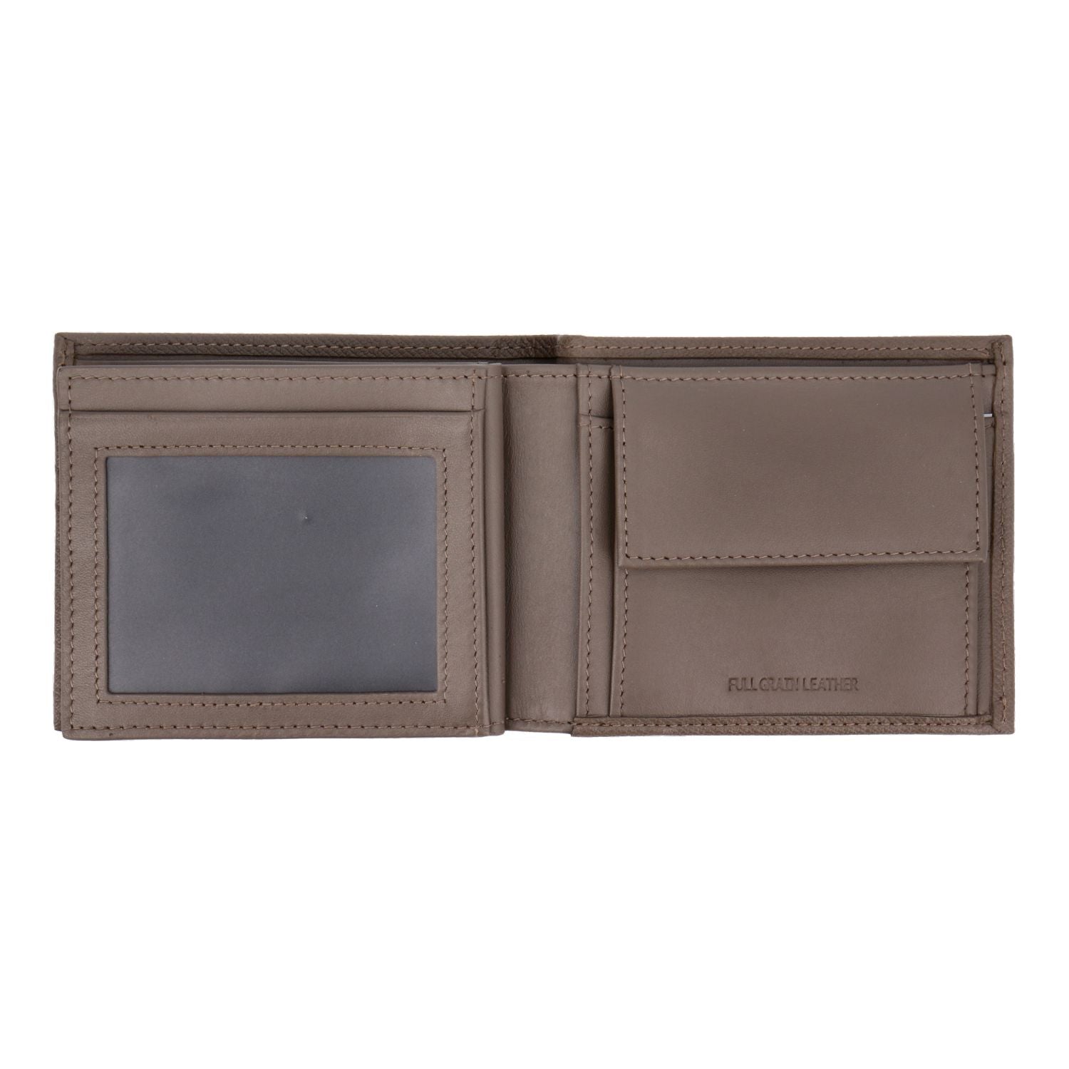 Crossing Elite Bi-fold Leather Wallet With Flap And Coin Pouch RFID - Dark Khaki