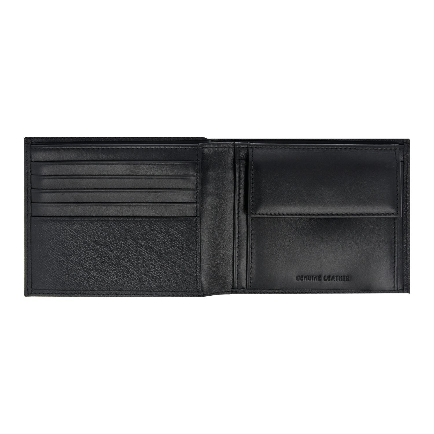 Crossing Elite Bi-fold Leather Wallet With Coin Pocket [13 Card Slots] RFID - Black
