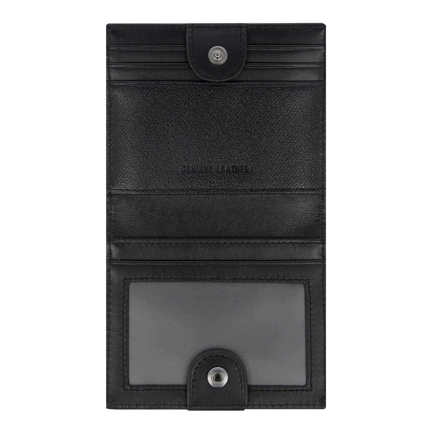 Crossing Elite Leather Card Case With Button Closure RFID - Black
