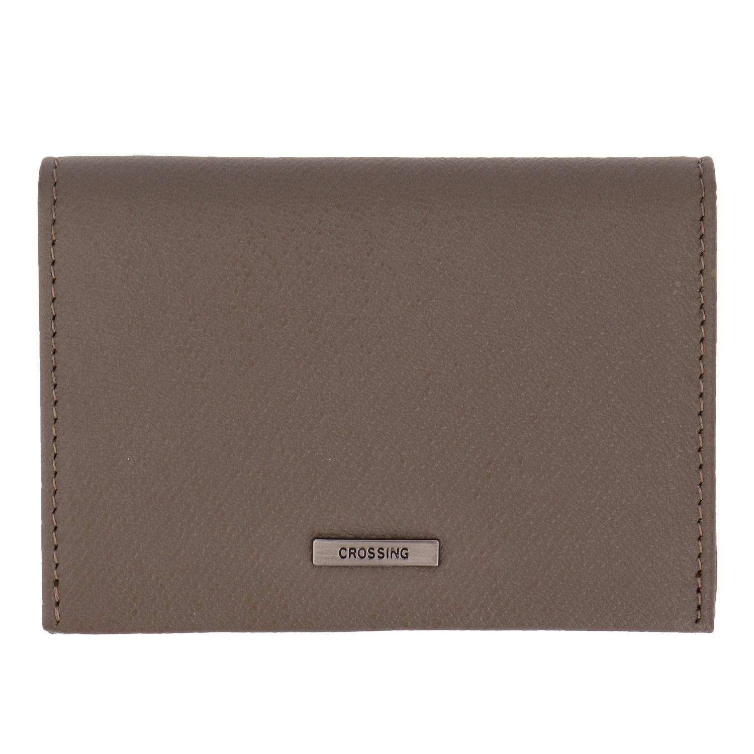 Crossing Elite Leather Leather Card Case With Magnet Closure RFID - Dark Khaki