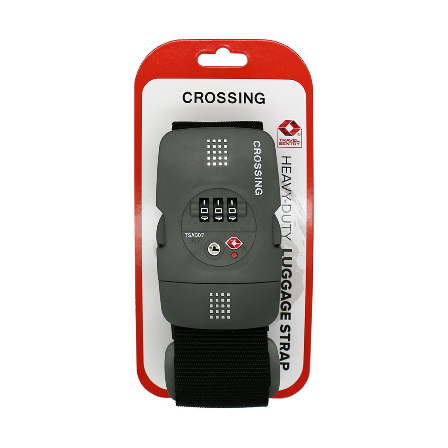 Crossing Luggage Strap With 3 Dial TSA Lock - Black