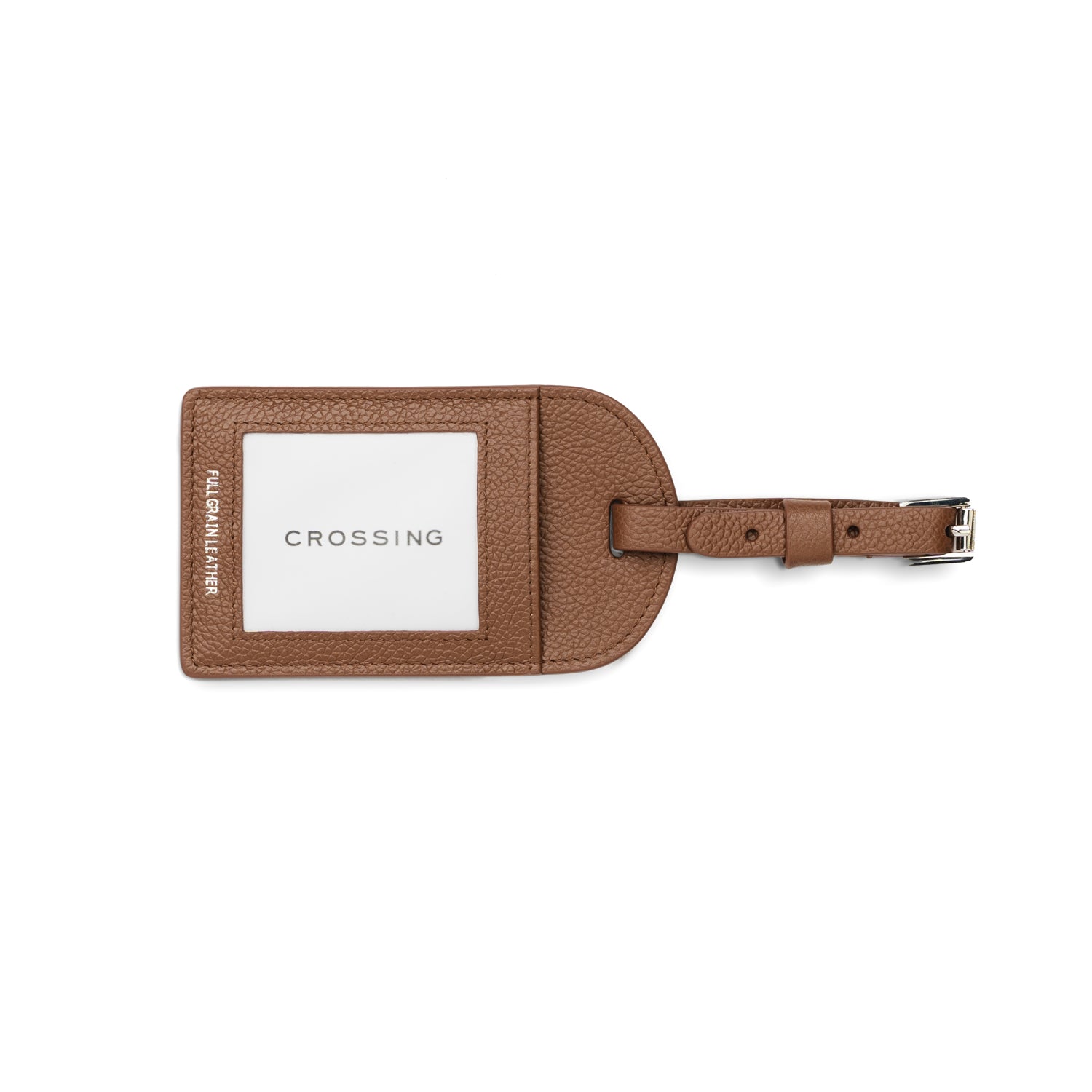Crossing Milano Leather Luggage Tag - Barcoss Brown