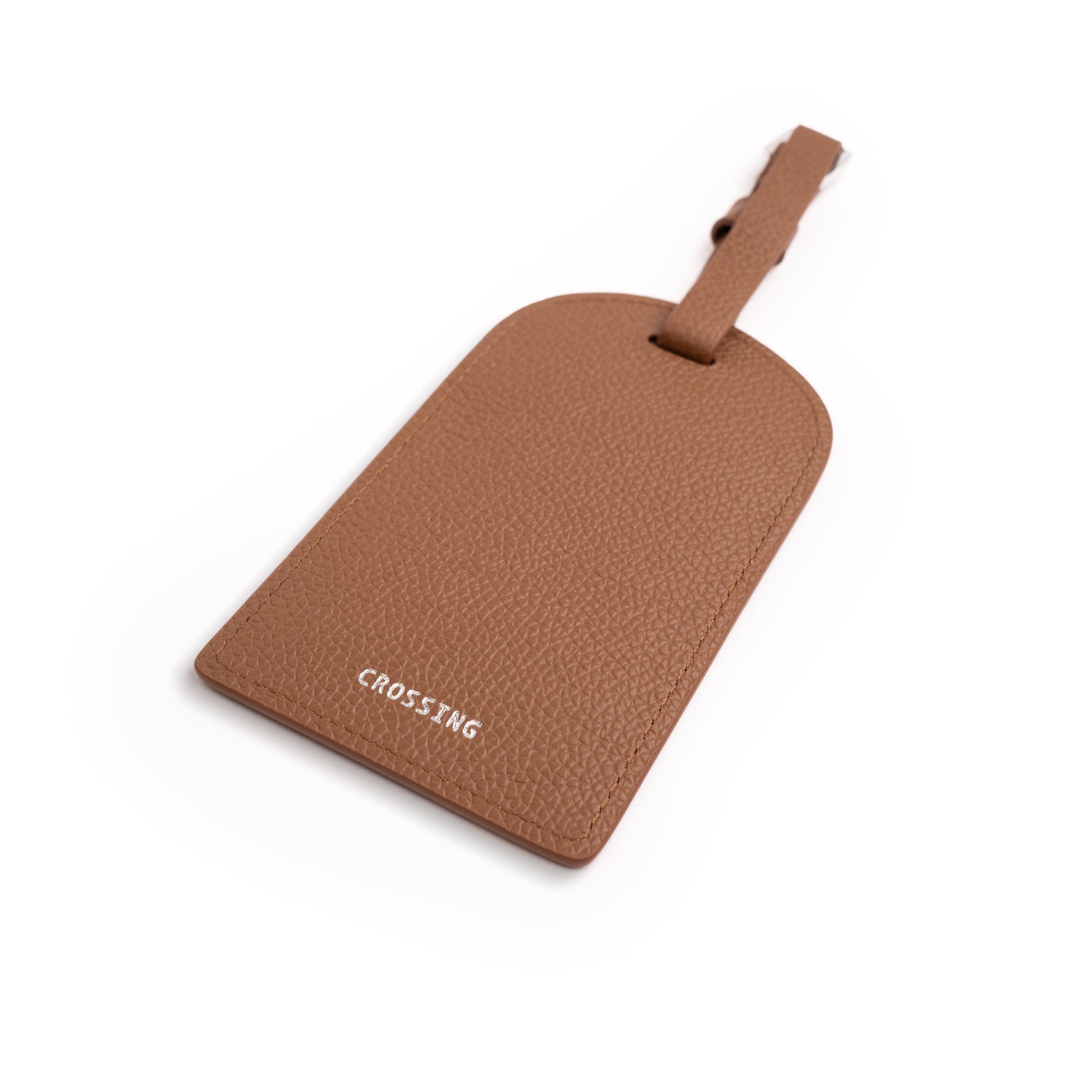 Crossing Milano Leather Luggage Tag - Barcoss Brown