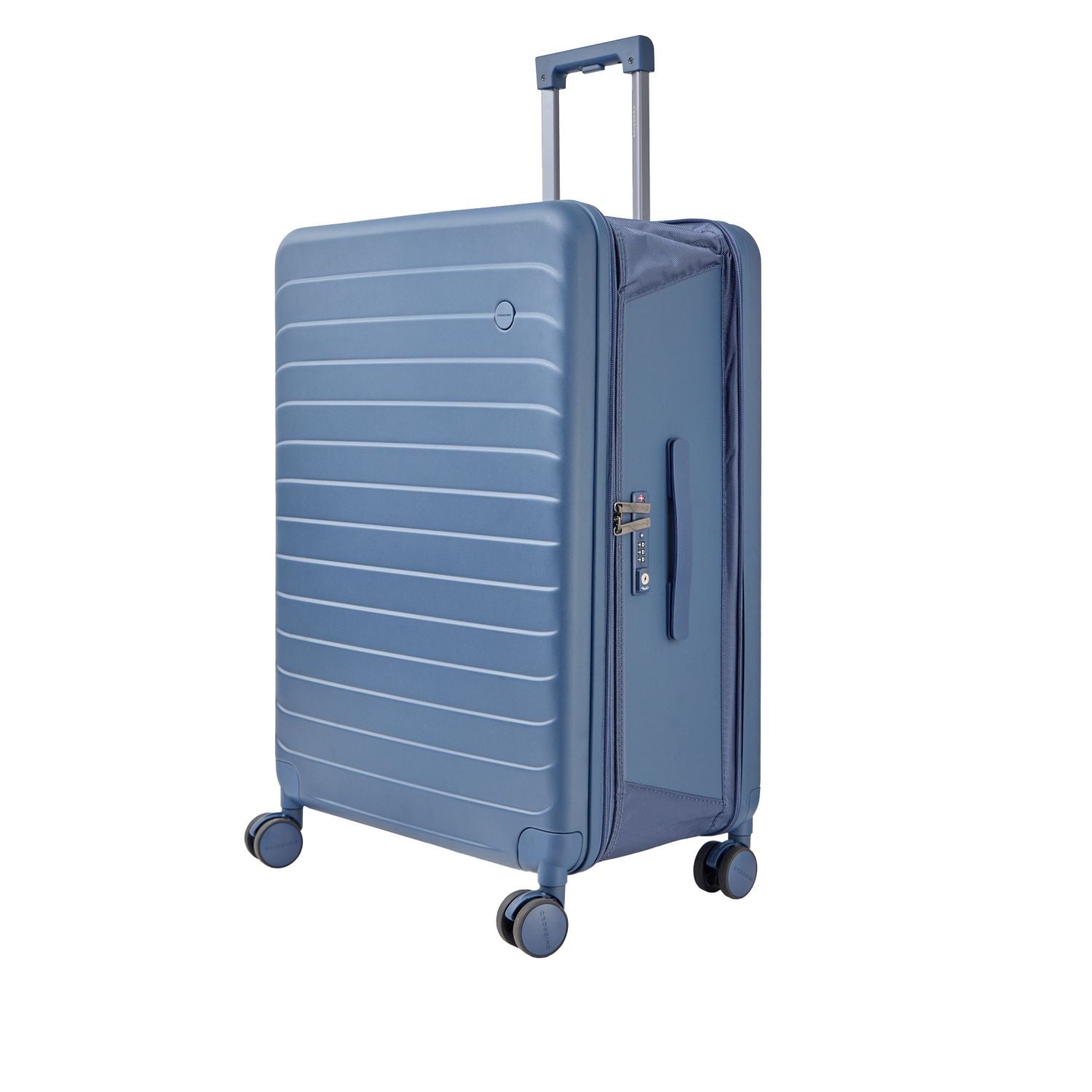 Crossing Ori Collapsible Polycarbonate 26" Medium Luggage - Pewter Blue
