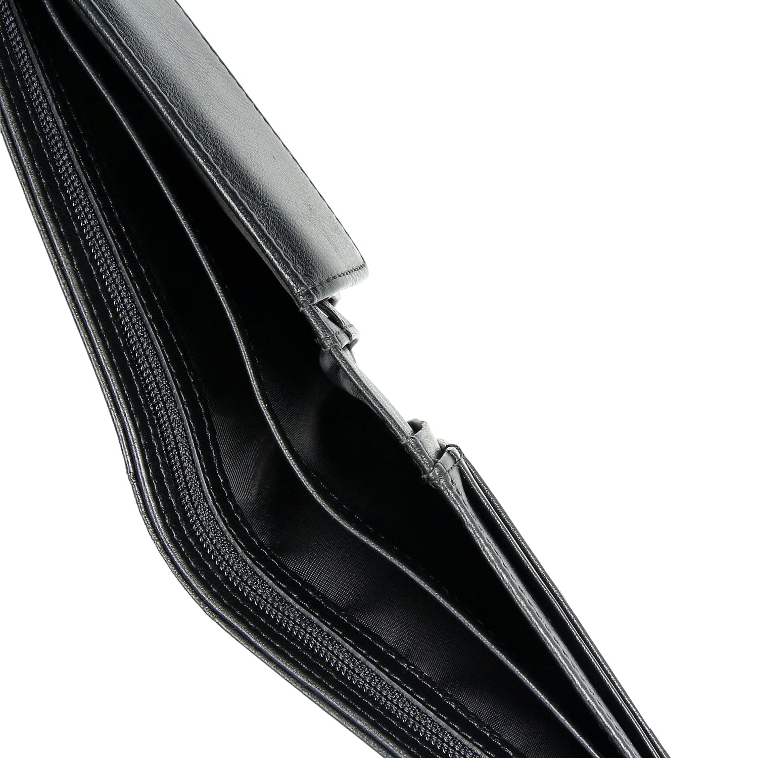 Crossing Prime Bi-Fold Nappa Leather Wallet With Window/Coin Pocket And Zip - Black