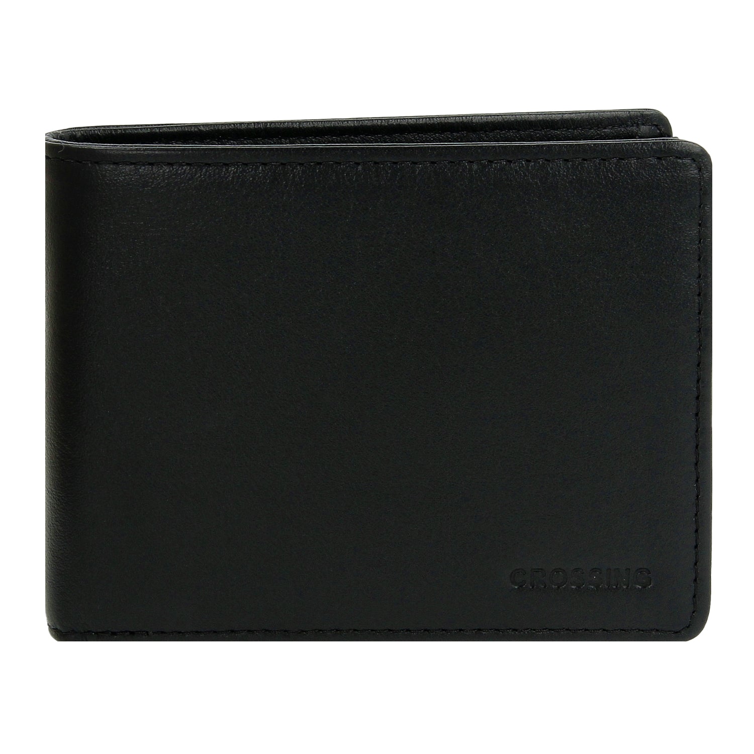 Crossing Prime Slim Nappa Leather Wallet With Coin Pocket [5 Card Slots] - Black