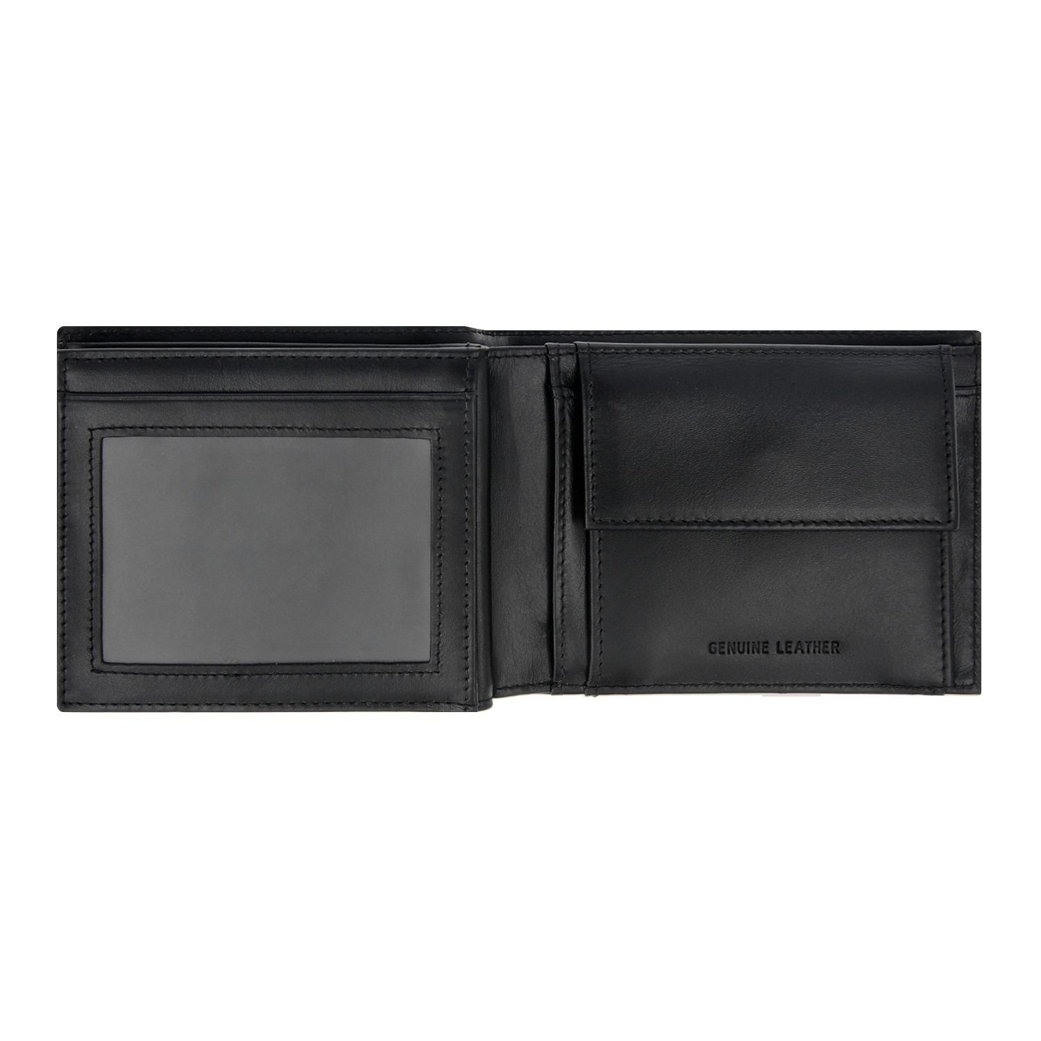 Crossing Riforma Bi-fold Leather Wallet With Flap And Coin Pouch RFID - Black