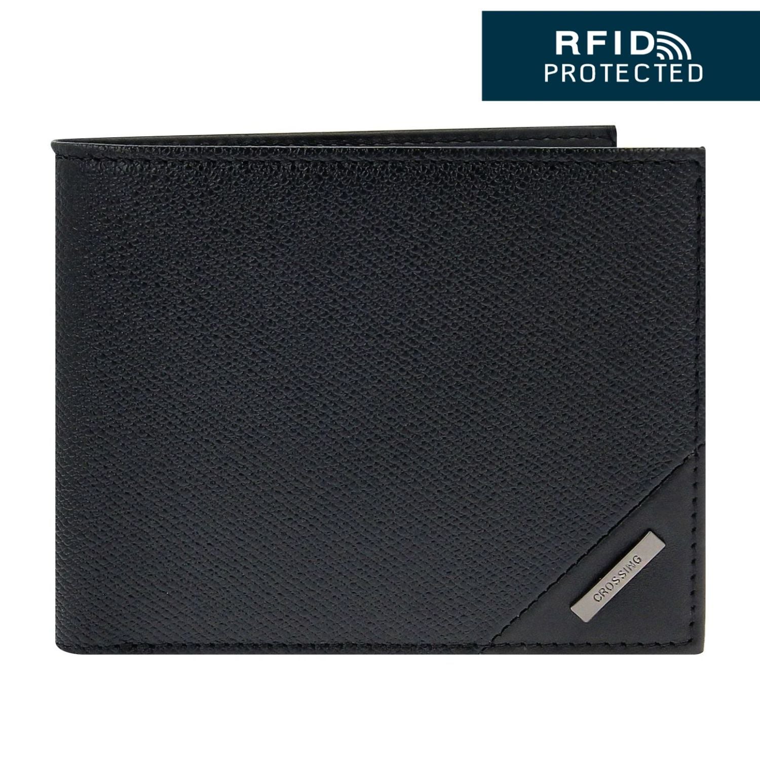 Crossing Riforma Bi-fold Leather Wallet With Window Pocket RFID - Black