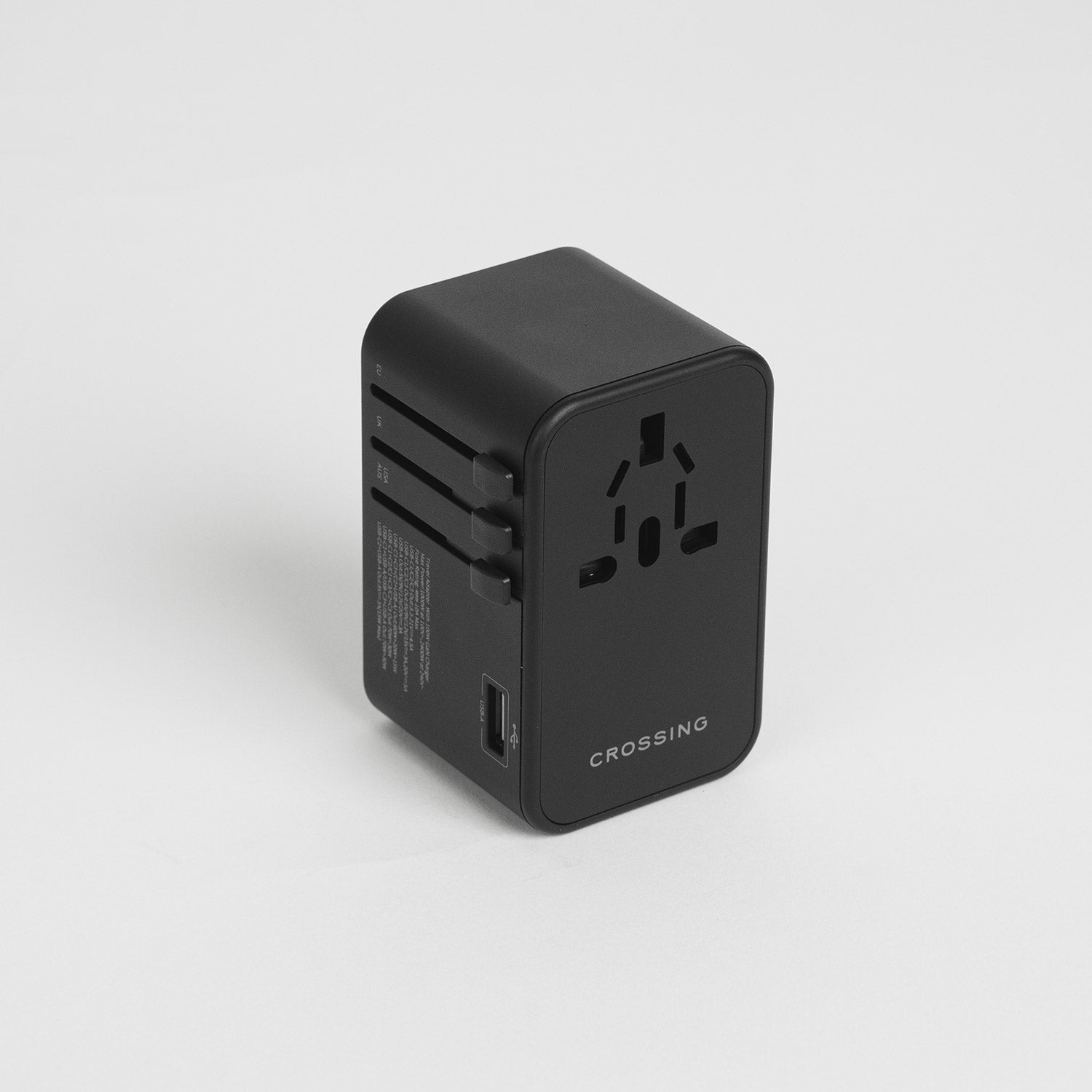 Crossing World Travel Adaptor 100W with 1 X USB-A + 3 X USB-C - Black