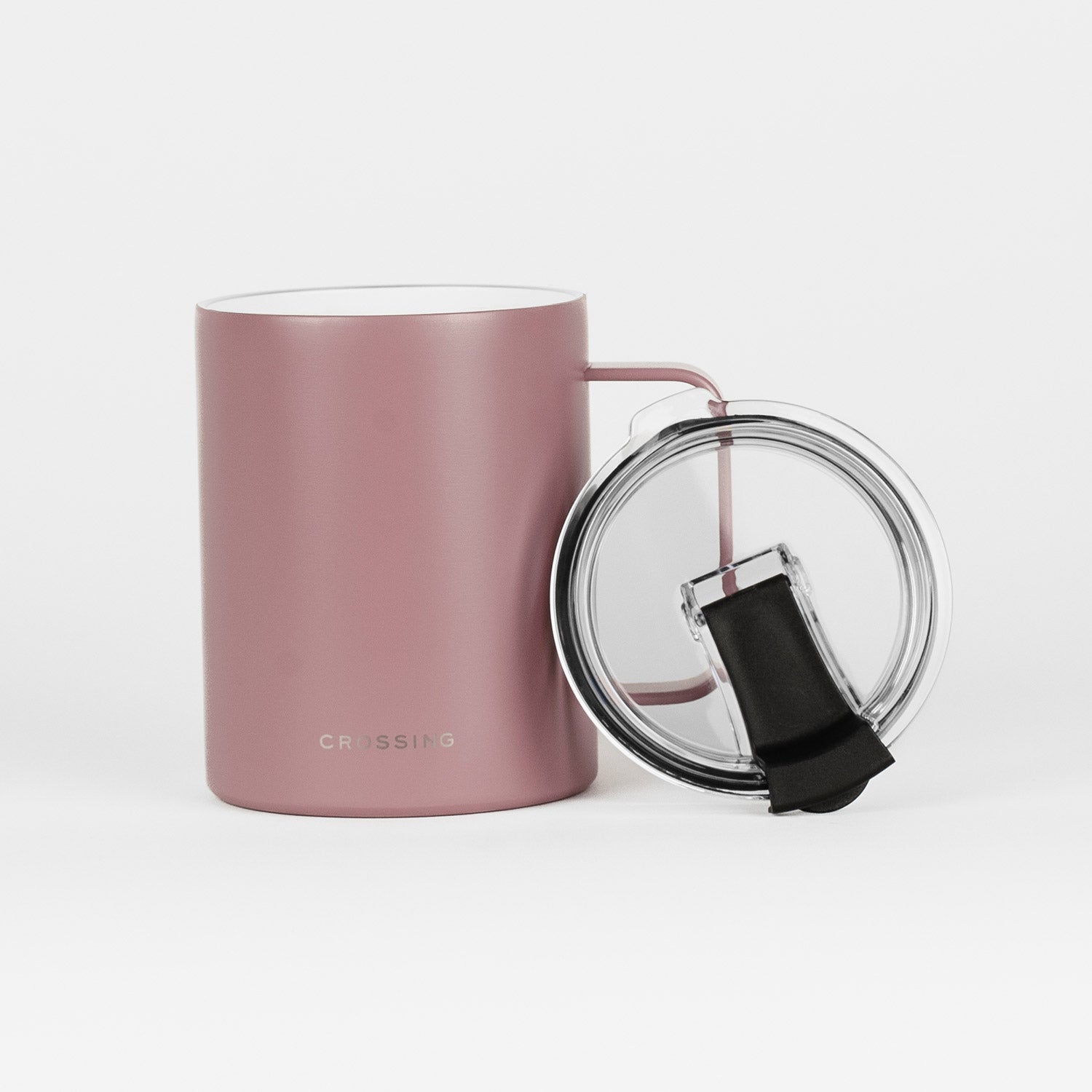 Crossing Neo Insulated S/S Ceramic Mug W Handle And Lid 420ml - Dusty Rose