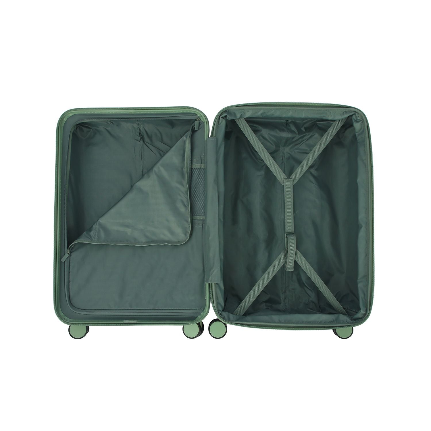 Crossing Vive Polycarbonate Expandable Medium Luggage T25 - Sage Green