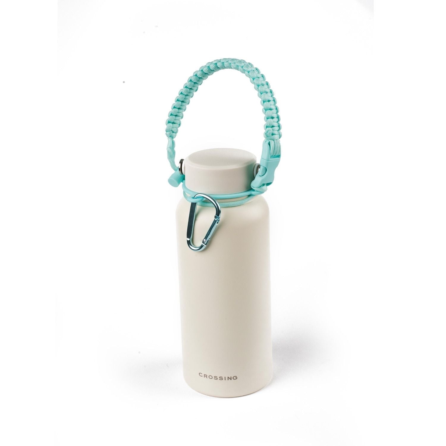 Crossing Paracord Bottle Carrier Strap with Carabiner - Aqua