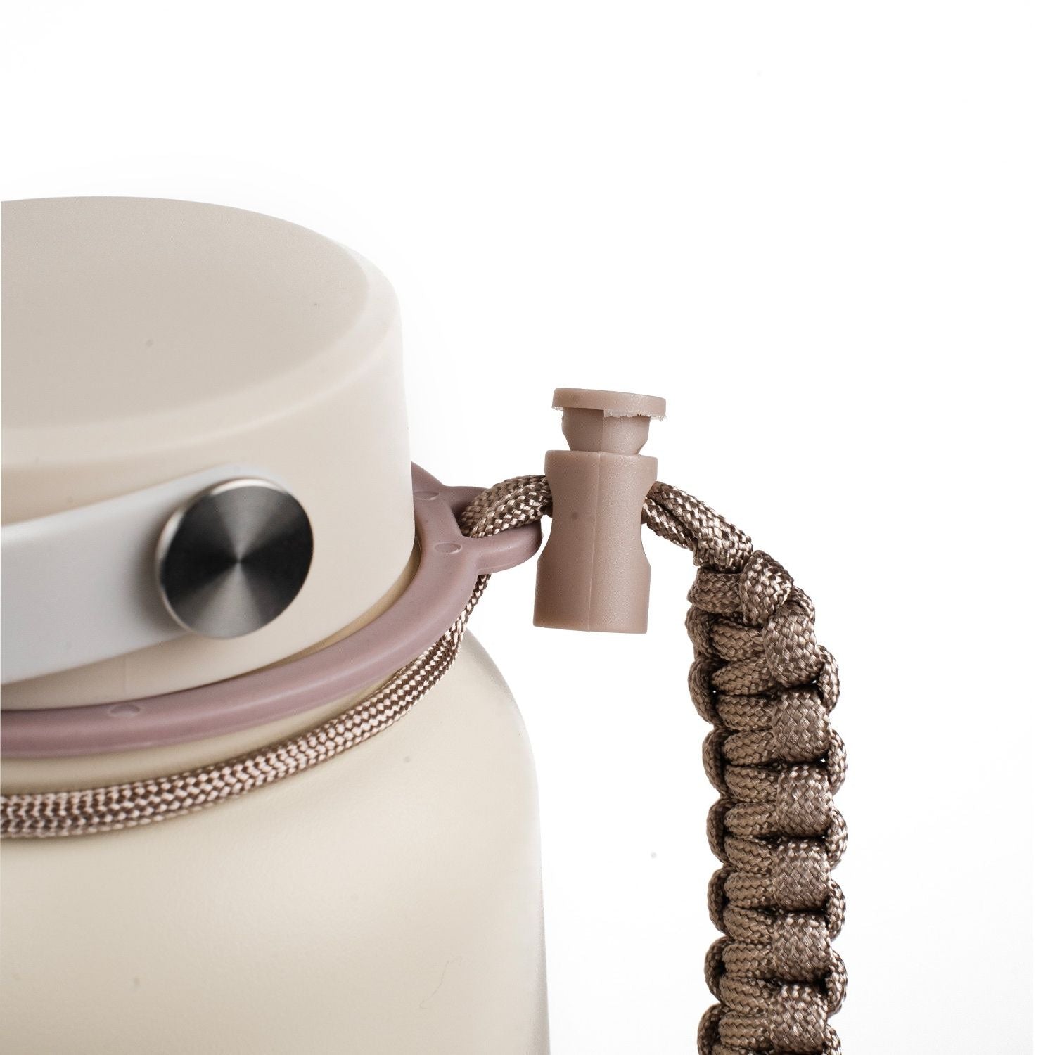 Crossing Paracord Bottle Carrier Strap with Carabiner - Beige