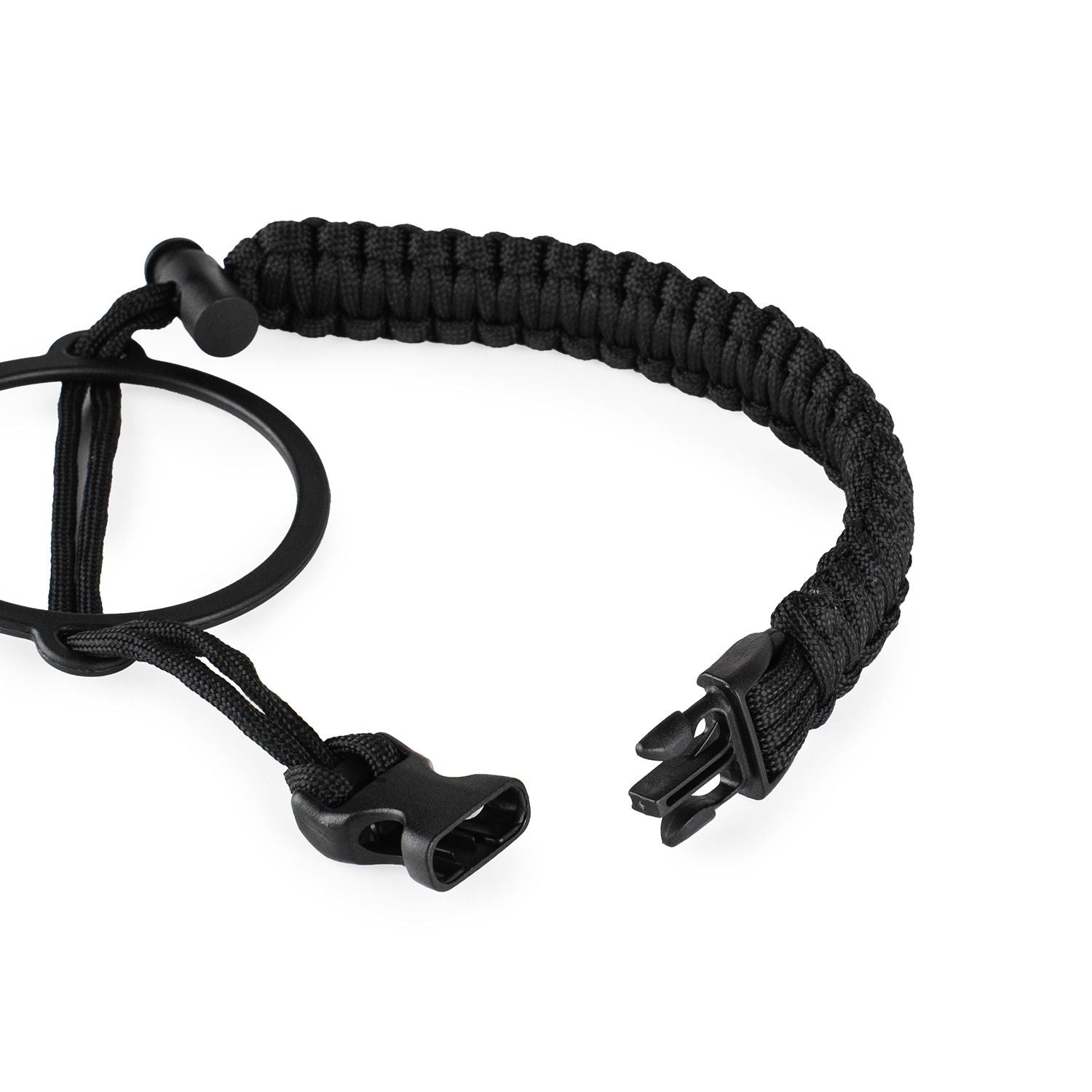 Crossing Paracord Bottle Carrier Strap with Carabiner - Black