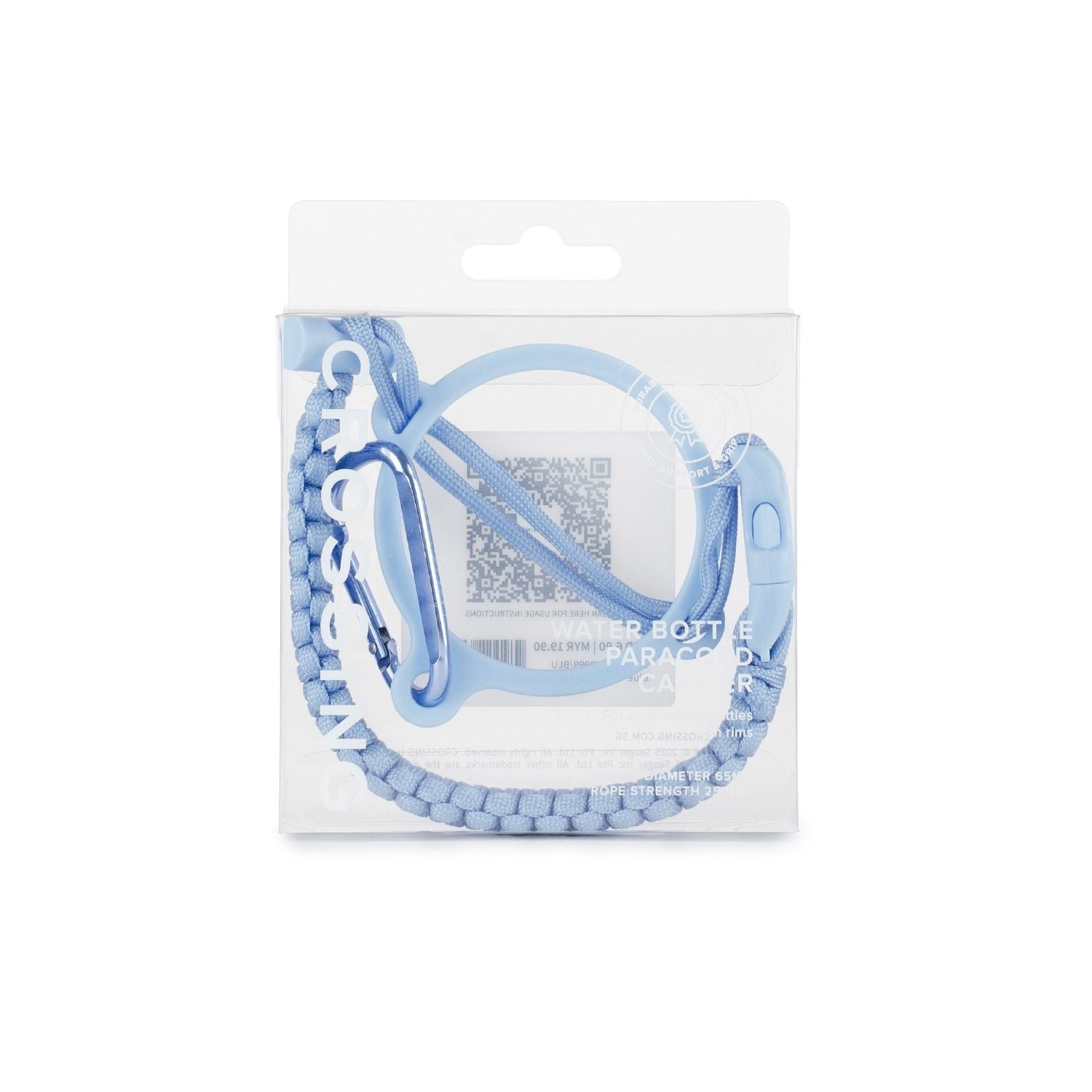 Crossing Paracord Bottle Carrier Strap with Carabiner - Blue