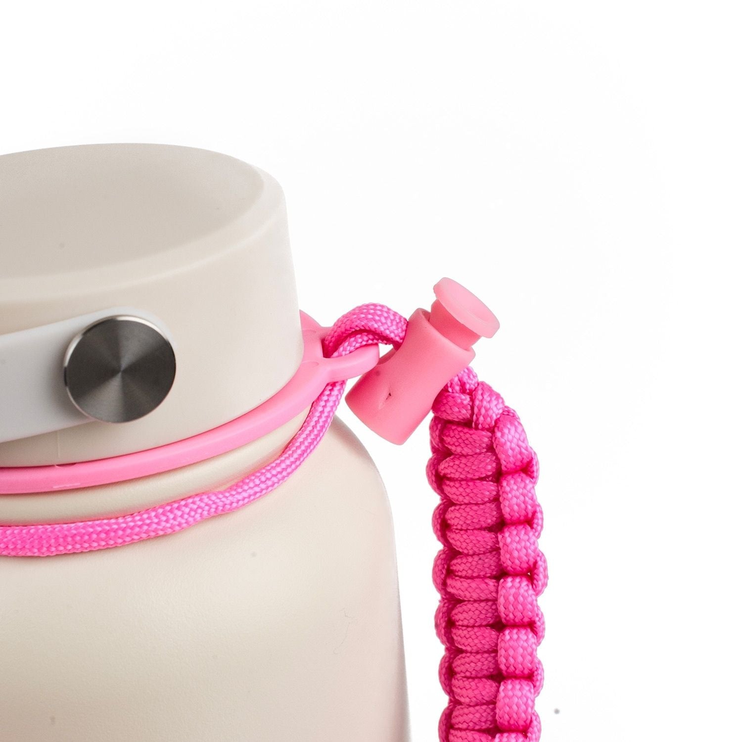 Crossing Paracord Bottle Carrier Strap with Carabiner - Hot Pink