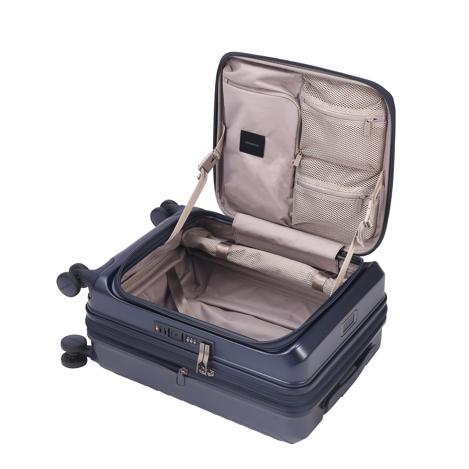 CROSSING INVI 20" Carry On Expandable Luggage With Front & Middle Access V3 - Dark Blue