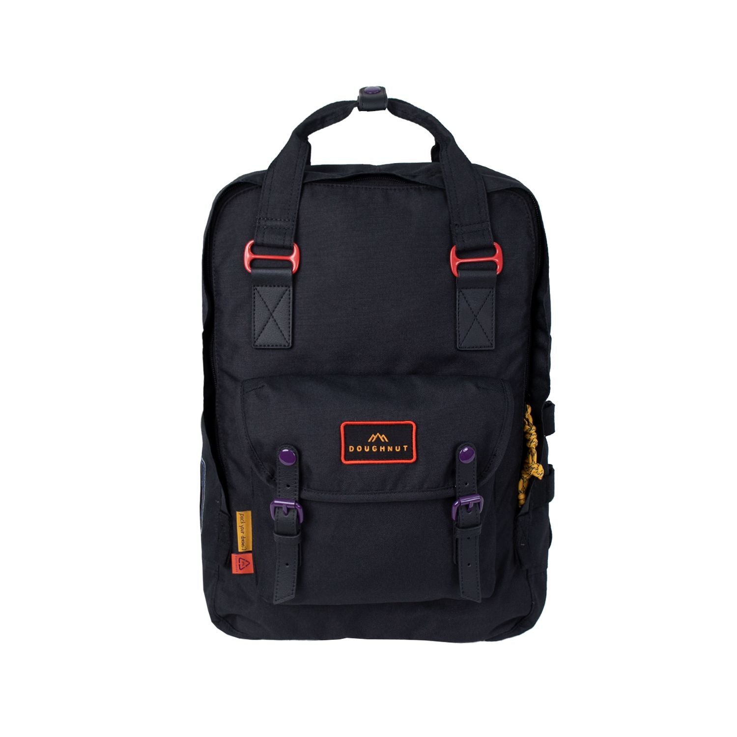 Doughnut Macaroon Large Happy Camper Series Backpack - Black