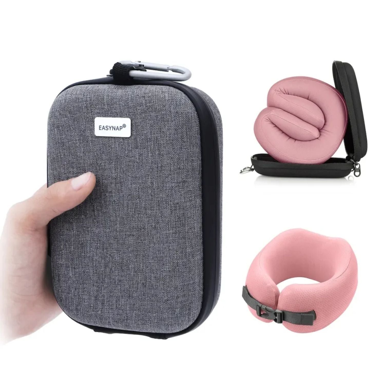 Easynap Foldable Pocket Travel Neck Pillow With Pouch Large - Candlelight Peach (Pink)