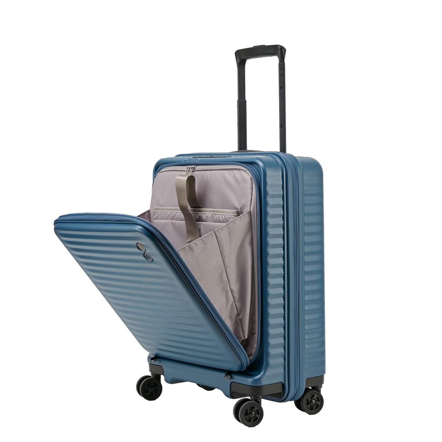 Echolac Celestra 20" Carry On Upright Luggage With Front Access Opening (Dark Blue)