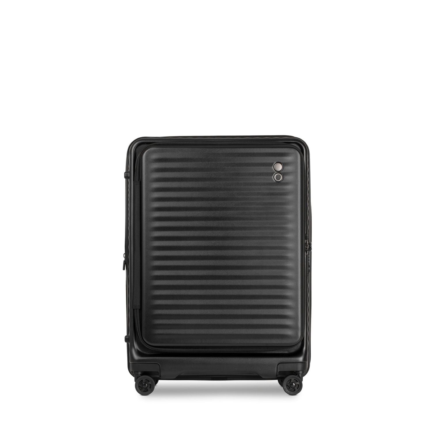 Echolac Celestra 24" Medium Upright Luggage With Front Access Opening (Black)