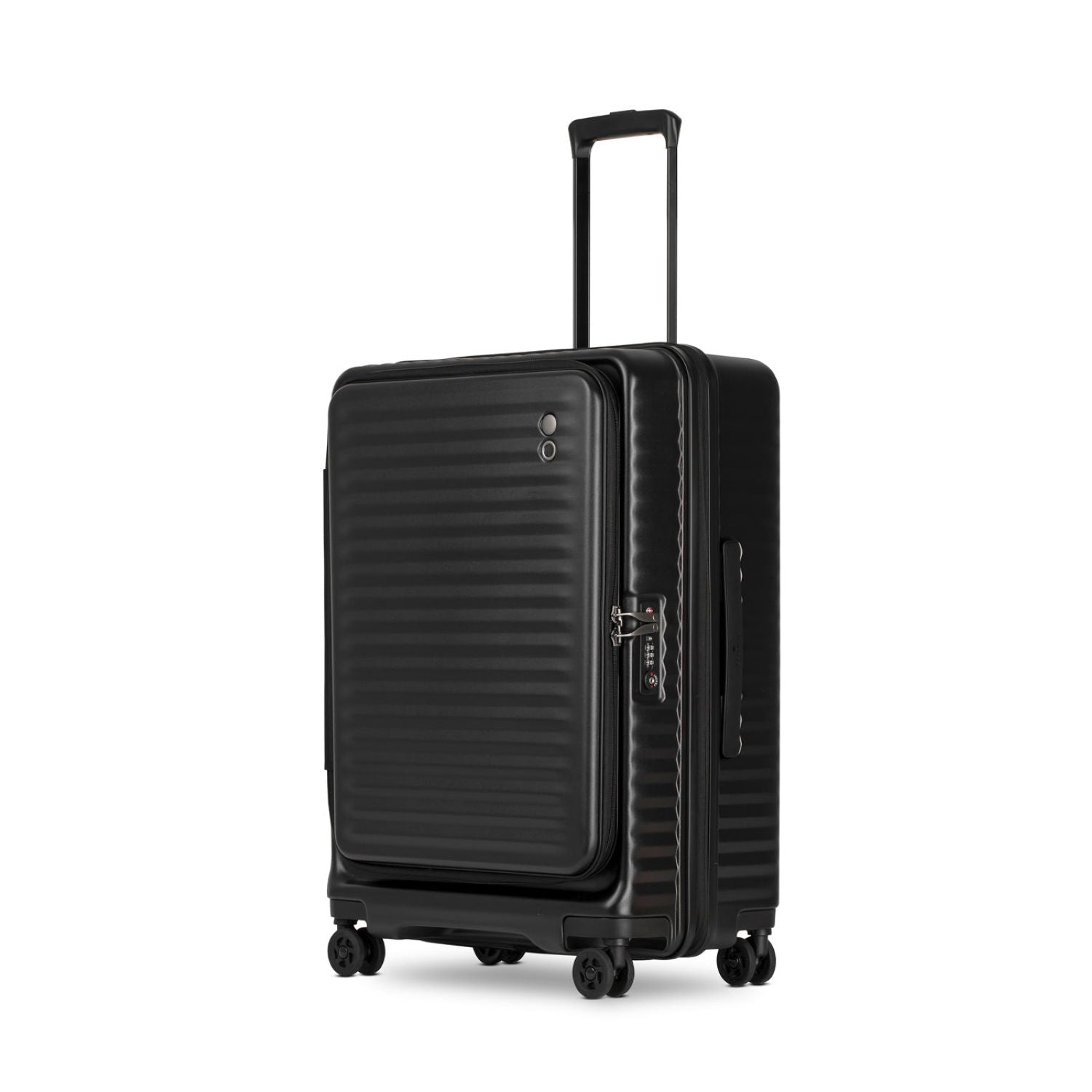 Echolac Celestra 24" Medium Upright Luggage With Front Access Opening (Black)