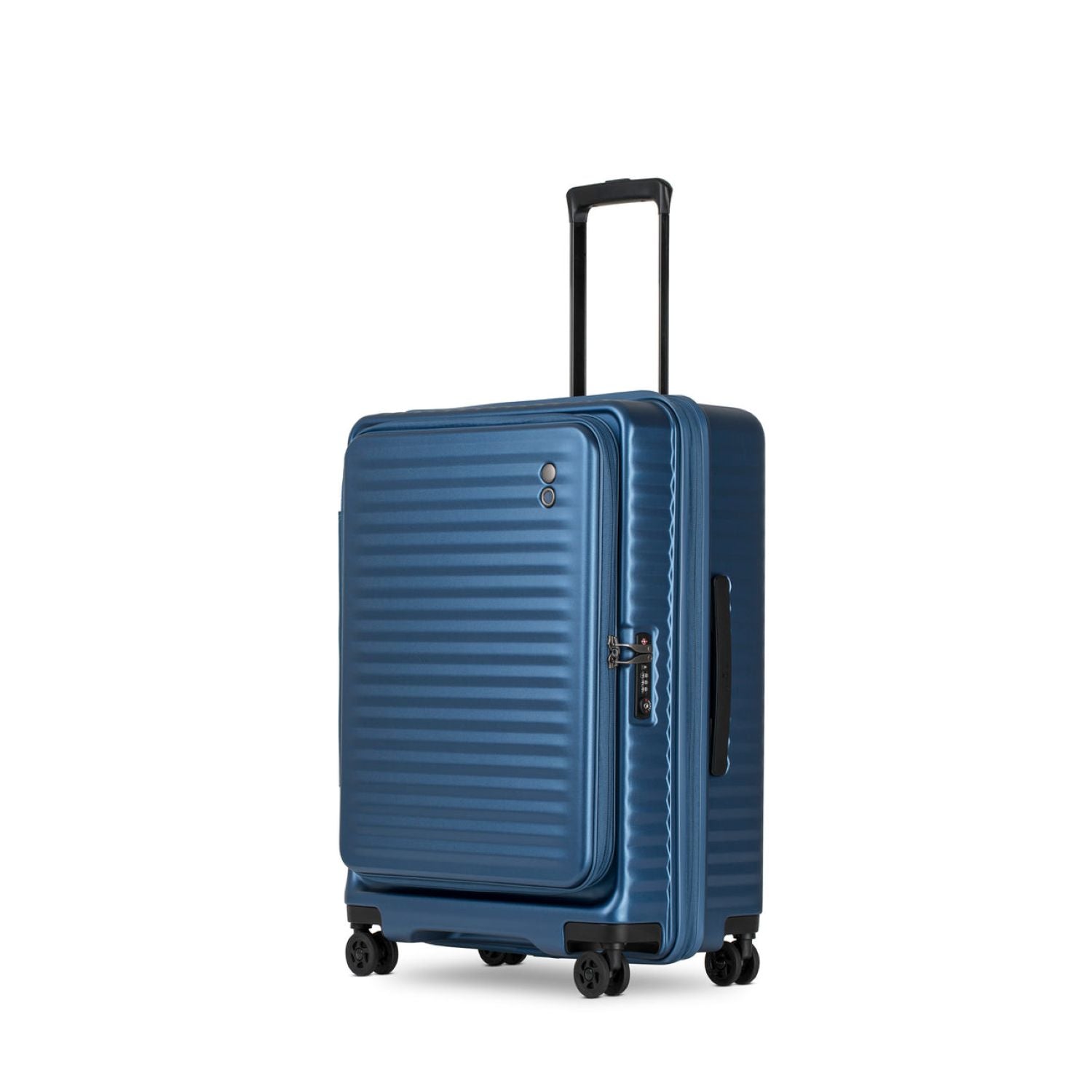Echolac Celestra 24" Medium Upright Luggage With Front Access Opening (Blue)