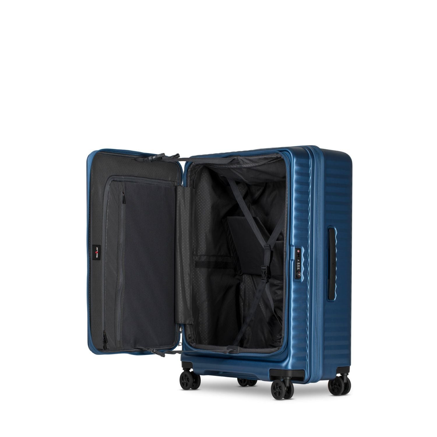 Echolac Celestra 28" Large Upright Luggage With Front Access Opening (Blue)